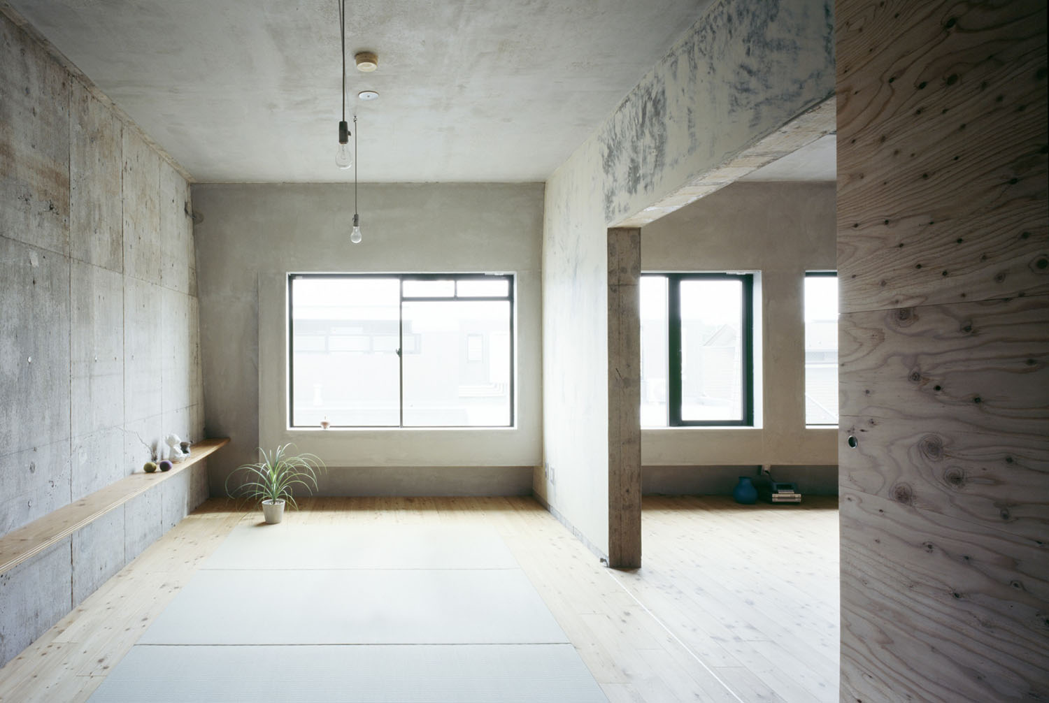 Setagaya Flat by Naruse Inokuma Architects, japan, interiors, plywood, concrete, wood