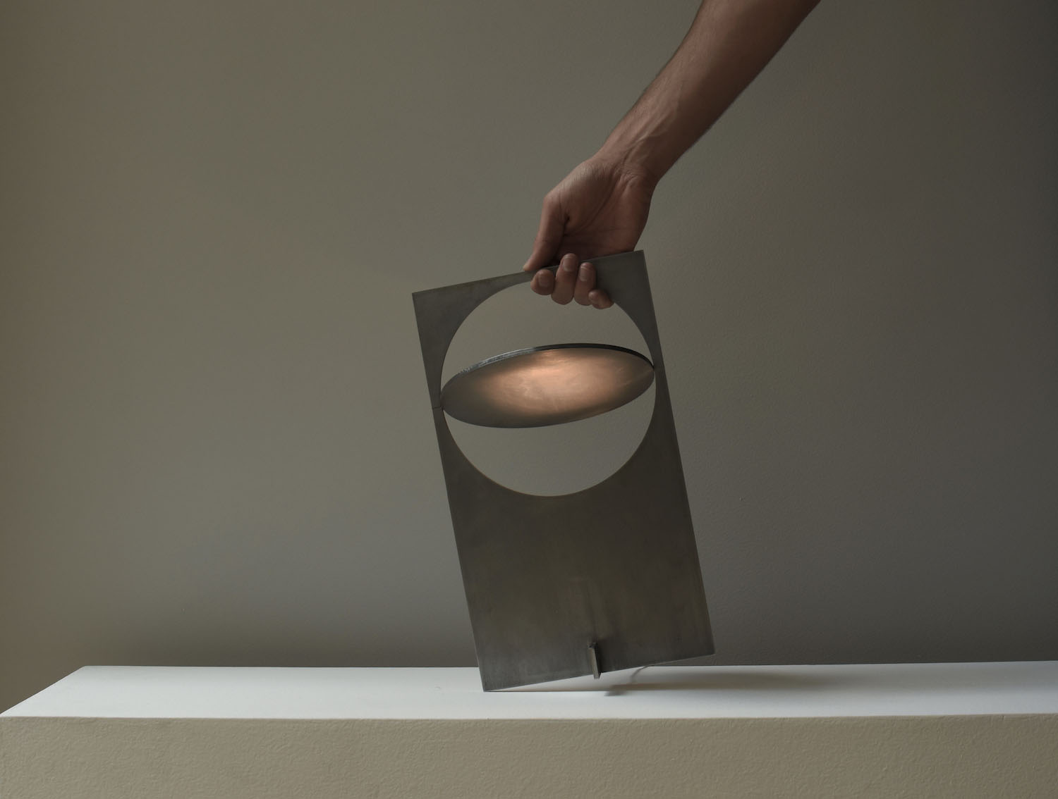 OBJ-01 by Manu Bañó — OBJ-01 lighting fixture in situ, demonstrating the designer's laser-cut metal assembly methodology.