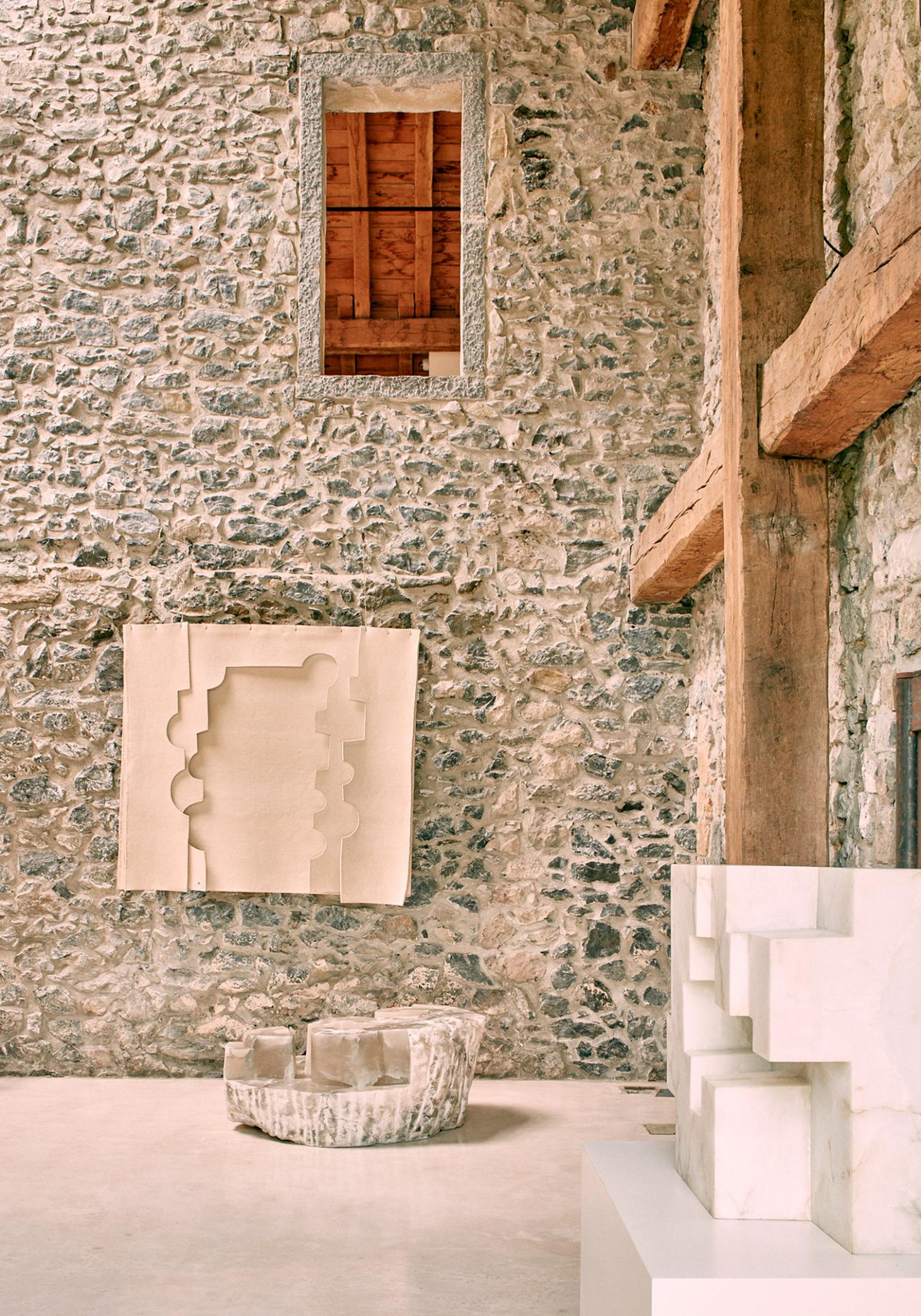 Eduardo Chillida Leku Museum — Interior gallery space showcasing Chillida's sculptural practice within the renovated Zabalaga country house.