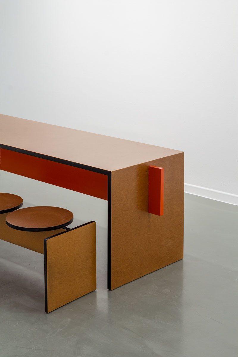 Entreplanta by Marta Ayala Herrera and Cito Ballesta — Entreplanta furniture collection photographed in isolation against polished concrete flooring and minimal white walls.