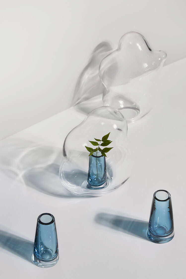 Bubble by Yuhsien Design Studio — Bubble vases by Yuhsien Design Studio arranged on white surface in overhead composition.