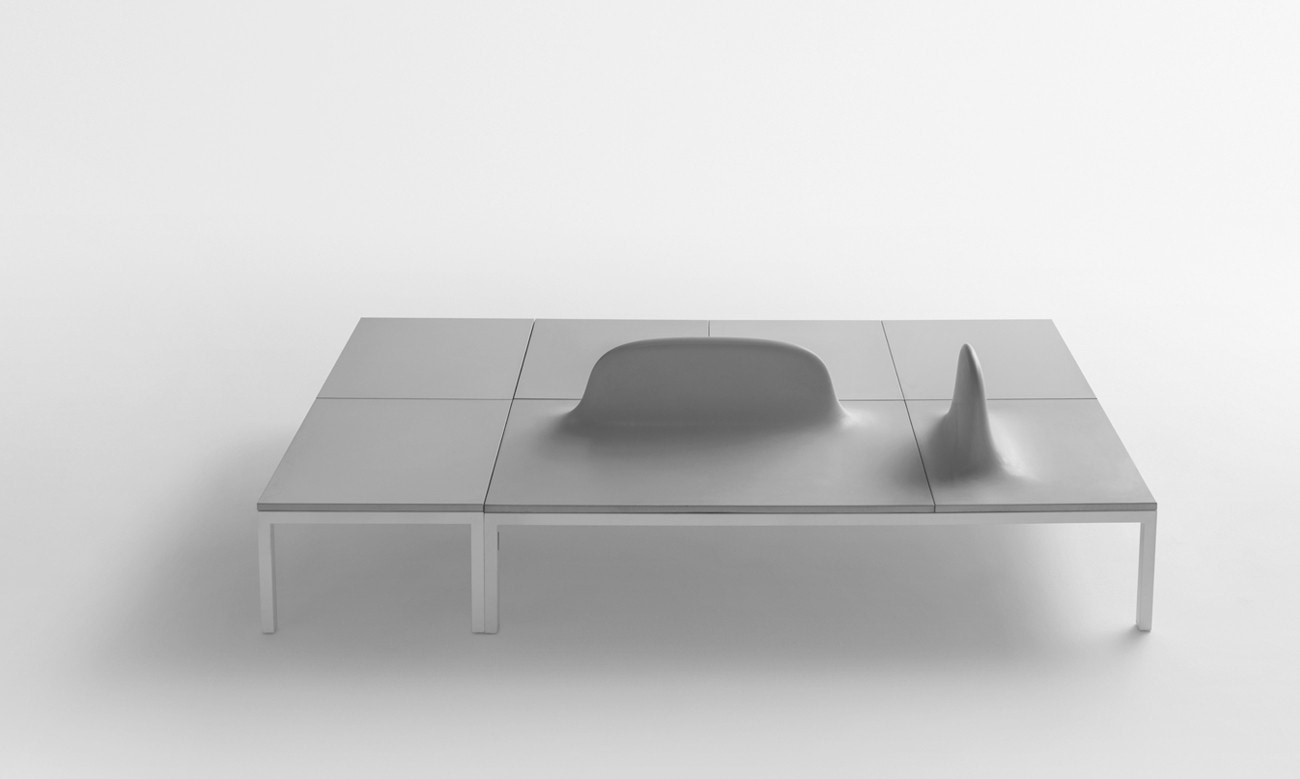 Uluru by Shiro Studio for Metalco, modular, design, concrete, bench, minimalism