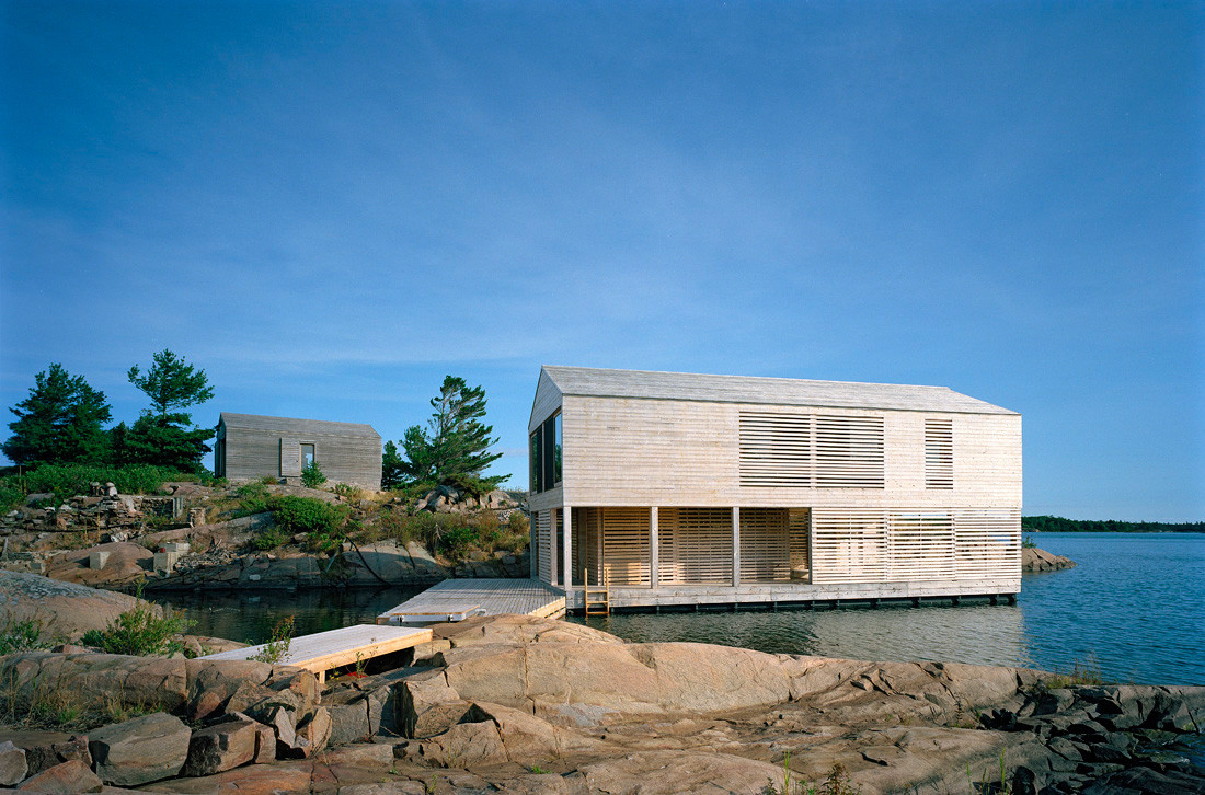 Floating House by MOS Architects, holiday-house, cabins, architecture, wood, steel