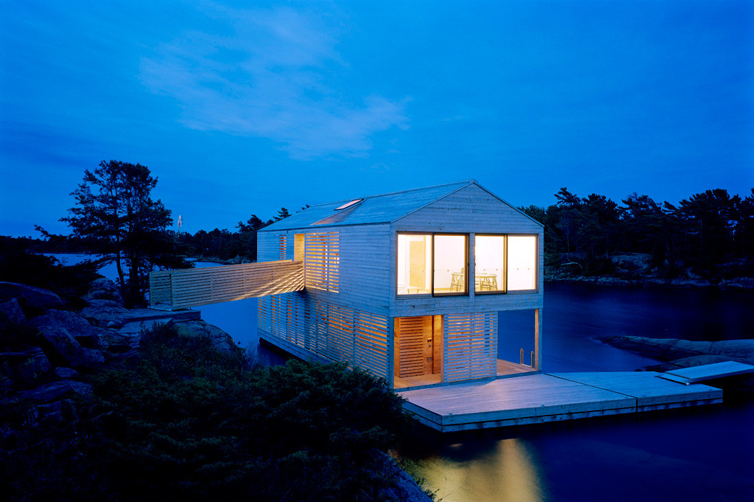 Floating House by MOS Architects, holiday-house, cabins, architecture, wood, steel