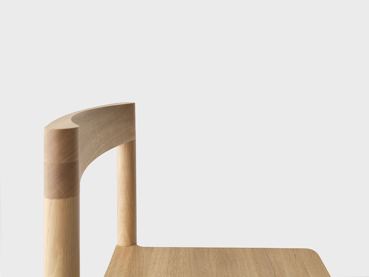Pier Chair by Leonard Kadid — Close-up detail of the Pier Chair's joinery and upper frame construction.