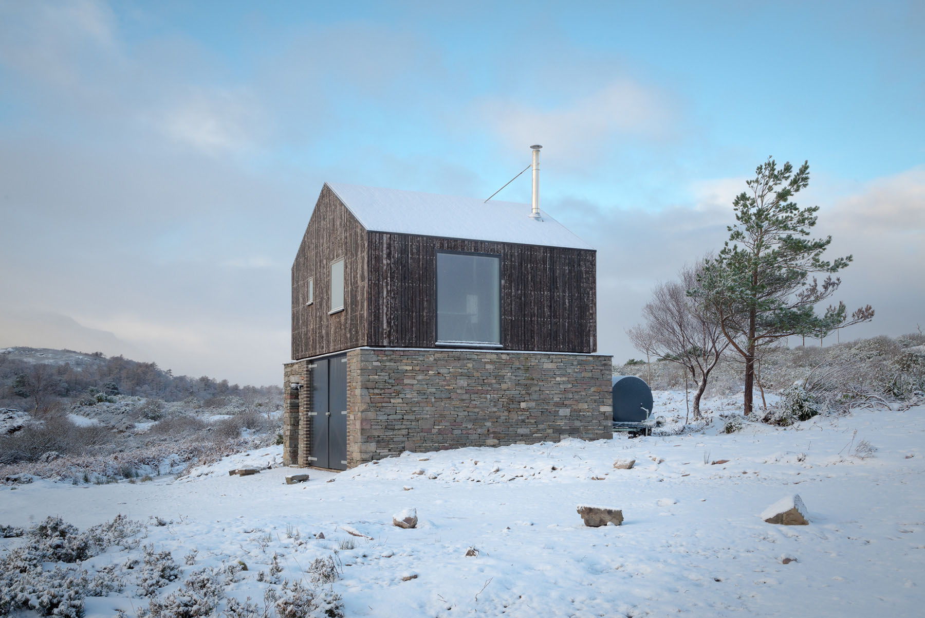 Lochside House by Haysom Ward Miller, holiday-house, architecture, wood, stone, remote