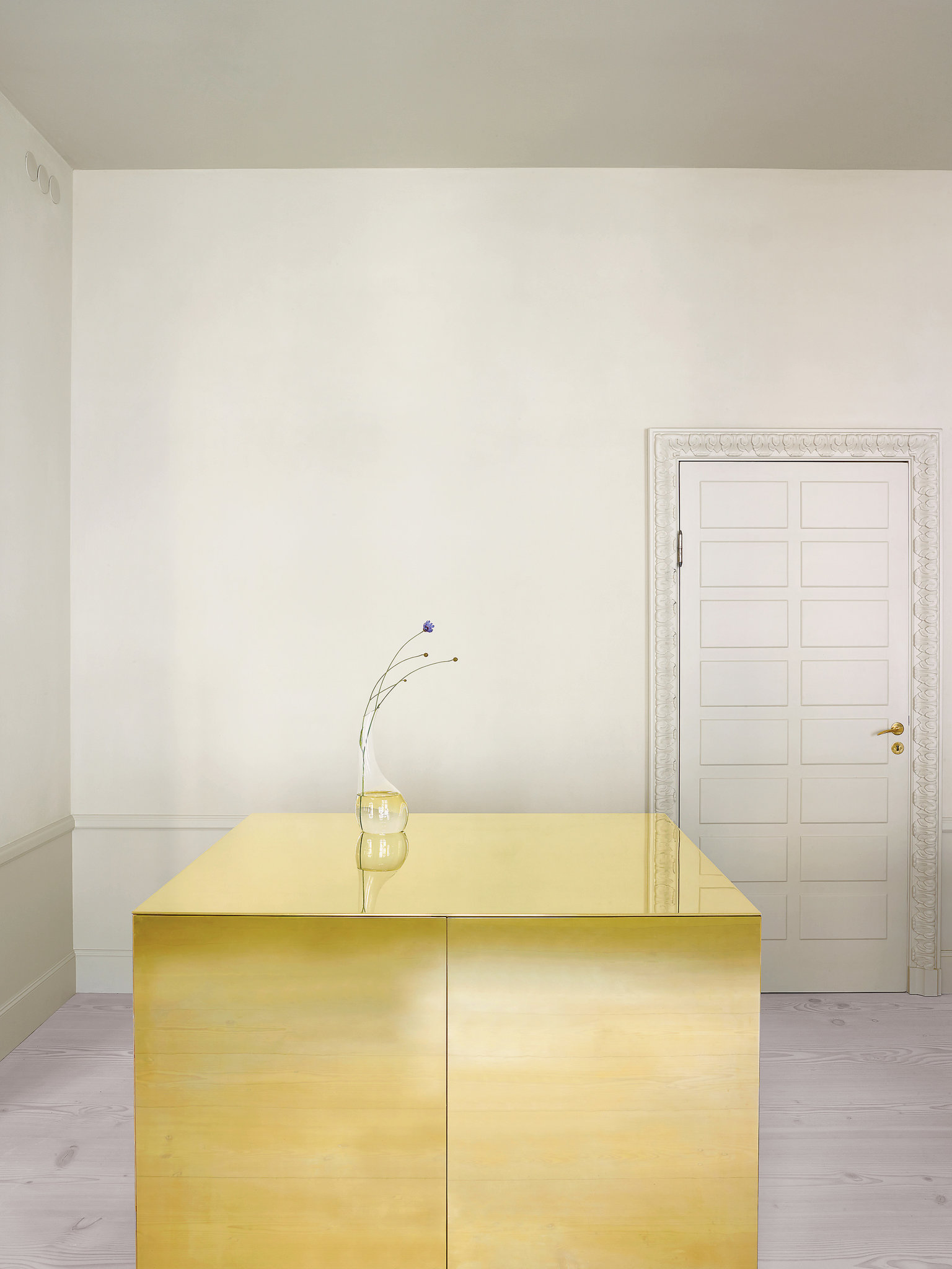 Apartment with Brass Cube by Claesson Koivisto Rune, sweden, interiors, minimalism, brass, apartment