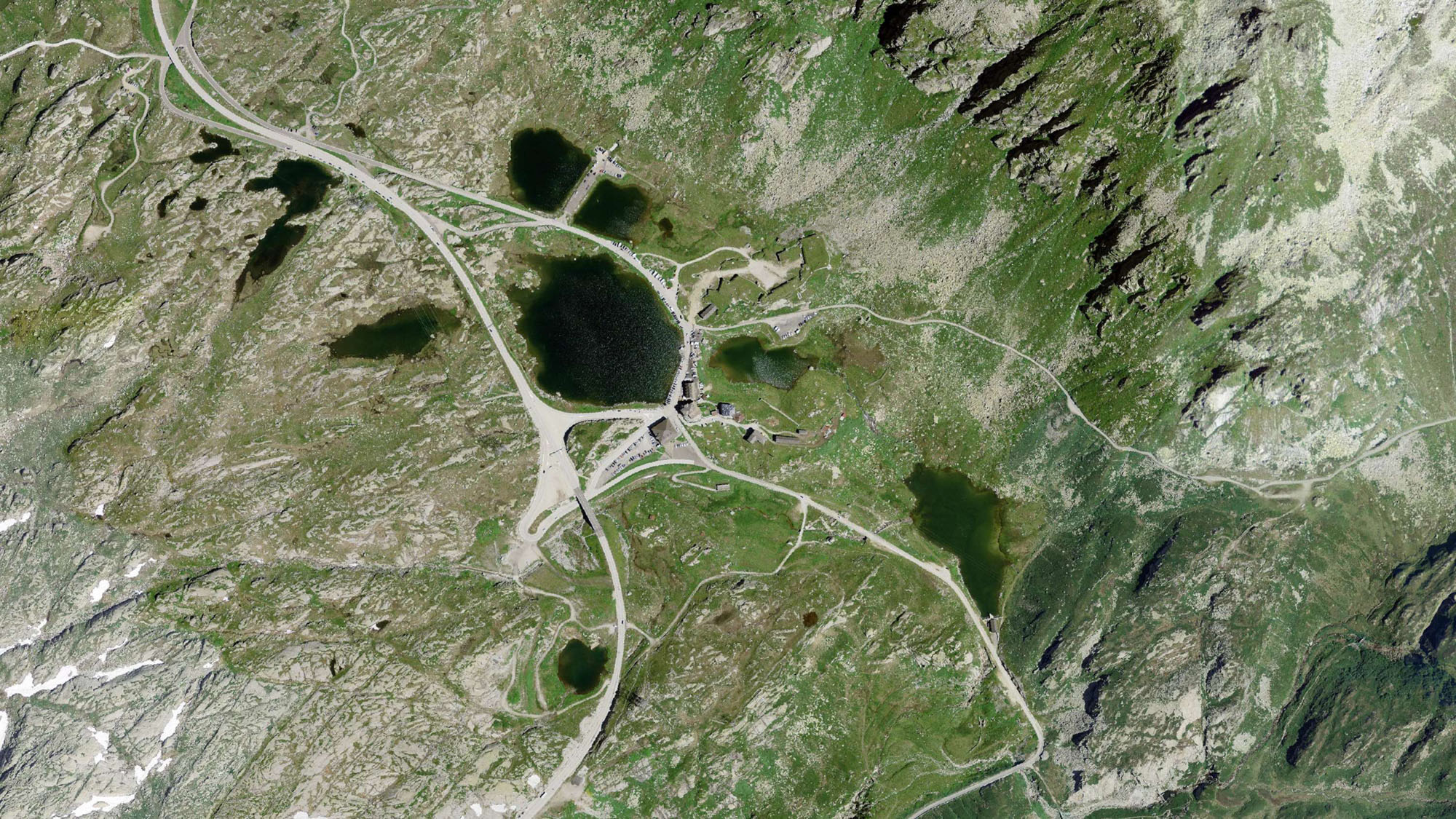 Old hospice, St. Gotthard Pass by Miller & Maranta — Aerial view of the Old Hospice at St.