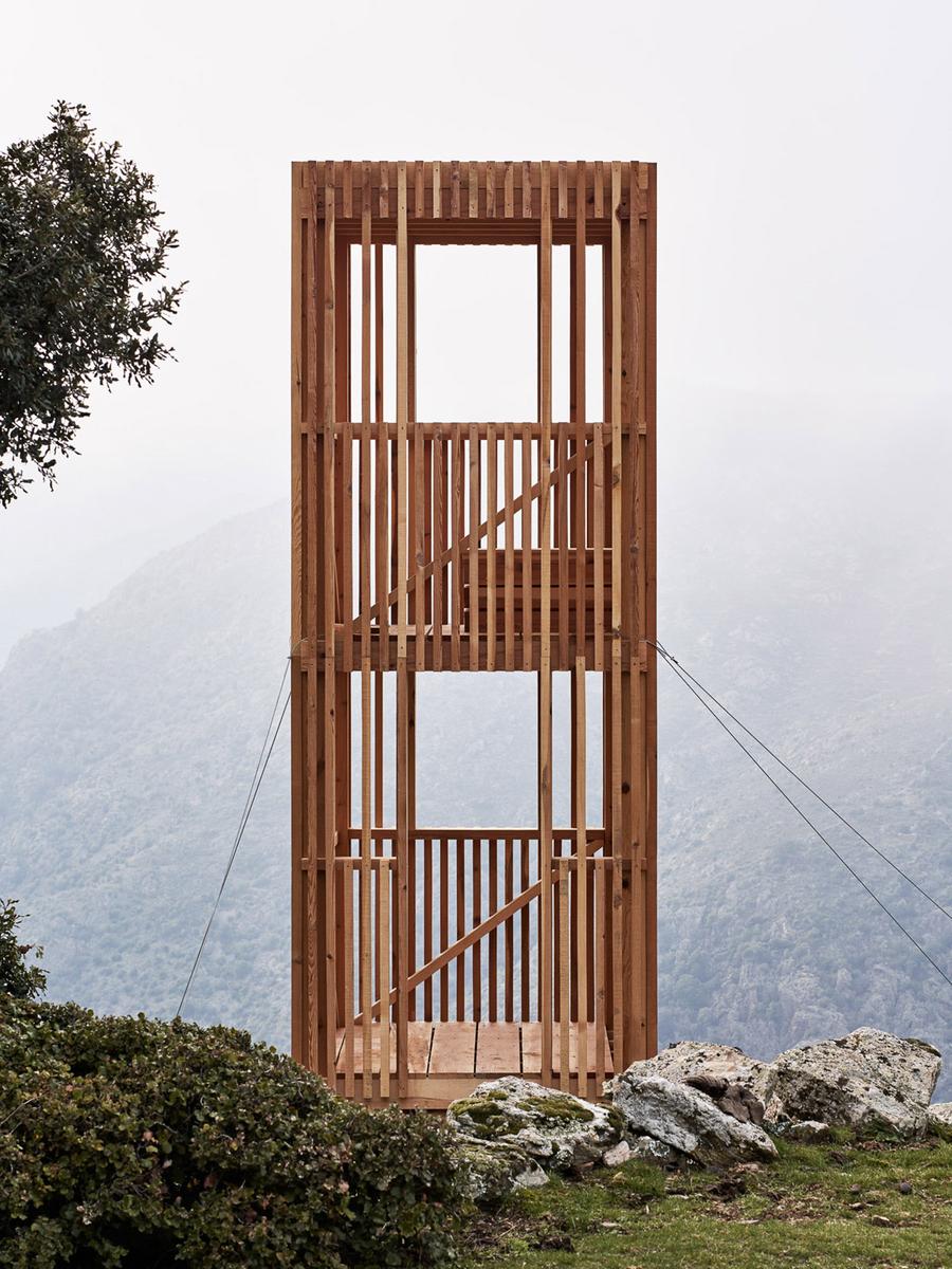 Corsican Deer Observatories by Orma Architettura, wood, nature, landscape, observatory