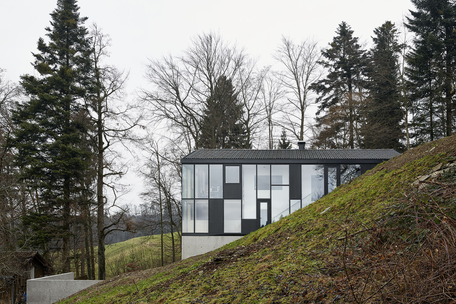 House Hohlen by Jochen Specht — Jochen Specht's House Hohlen presents a compact gable-roof volume positioned on a sloped Austrian hillside.
