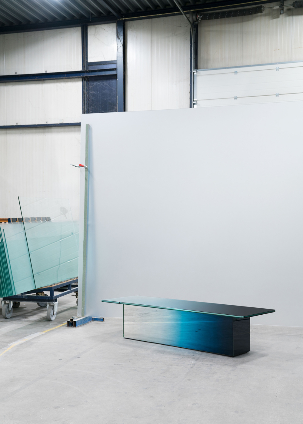 Selected works by Germans Ermičs, design, furniture, colors, glass, chair