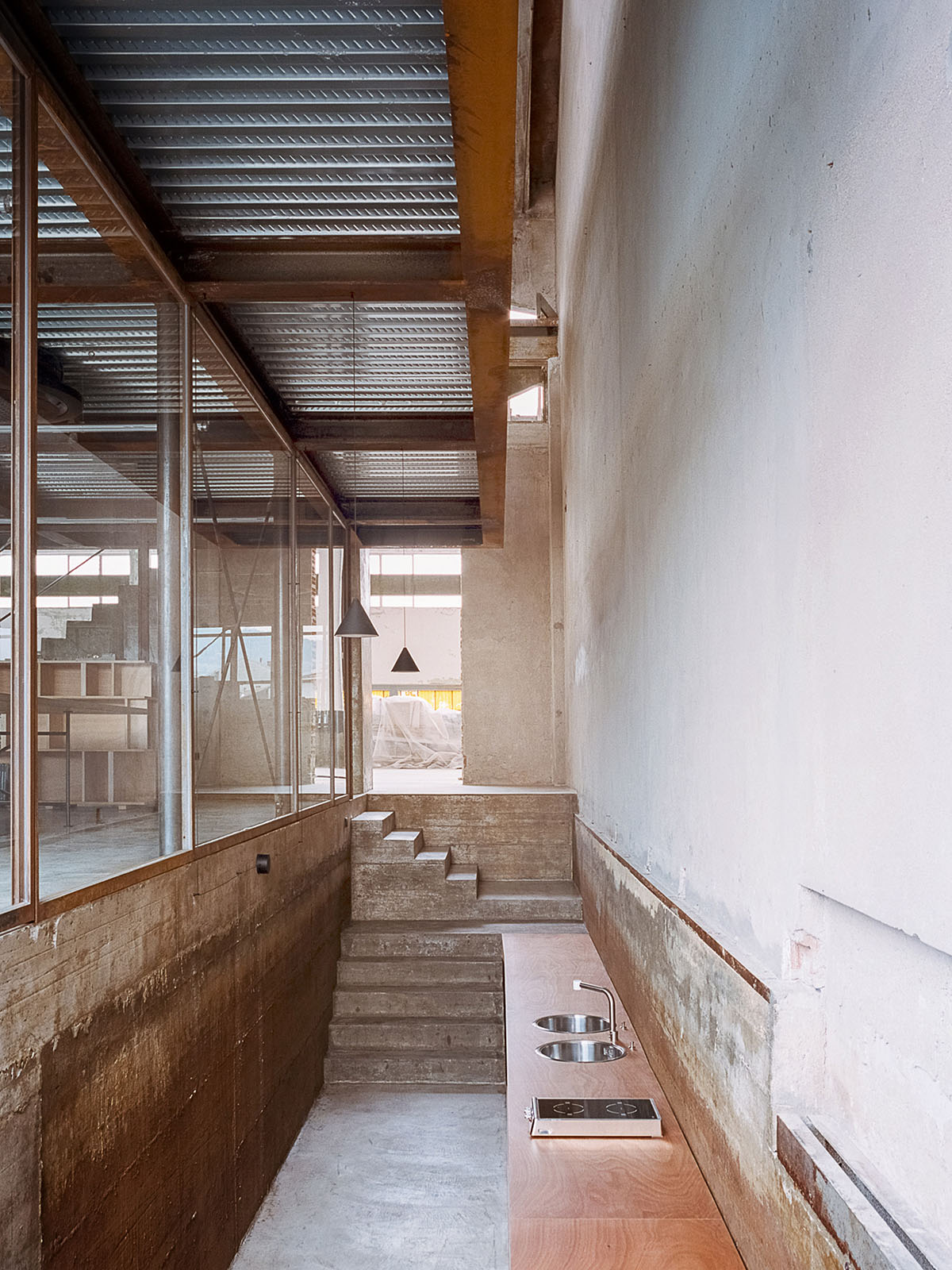 Studio in Arzignano by AMAA, interiors, brutalism, atelier