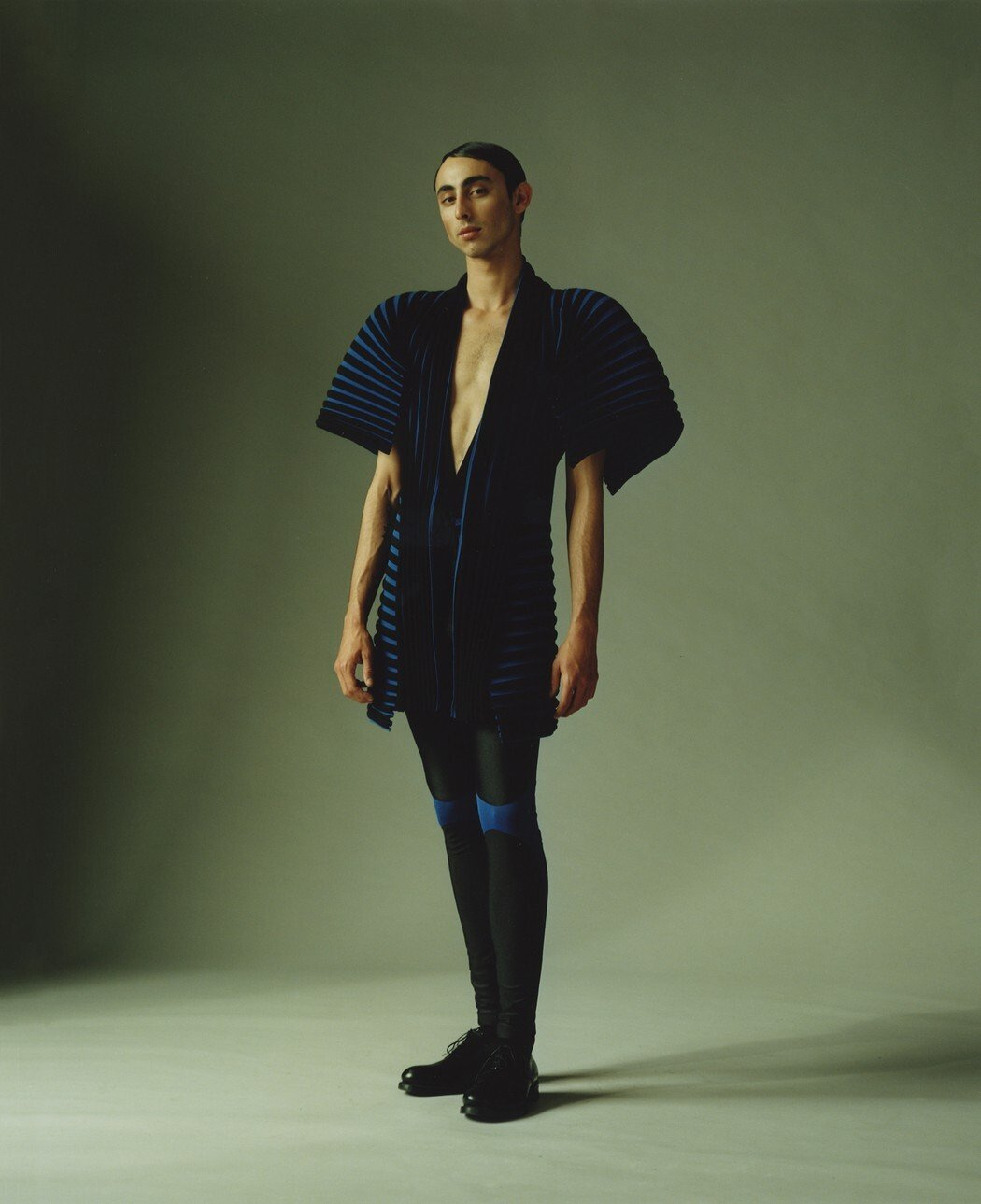 MA Collection by Martin Tual by Martin Taul — Martin Tual's MA Collection presents a striking knitwear piece that merges graphic geometry with sculptural silhouette.
