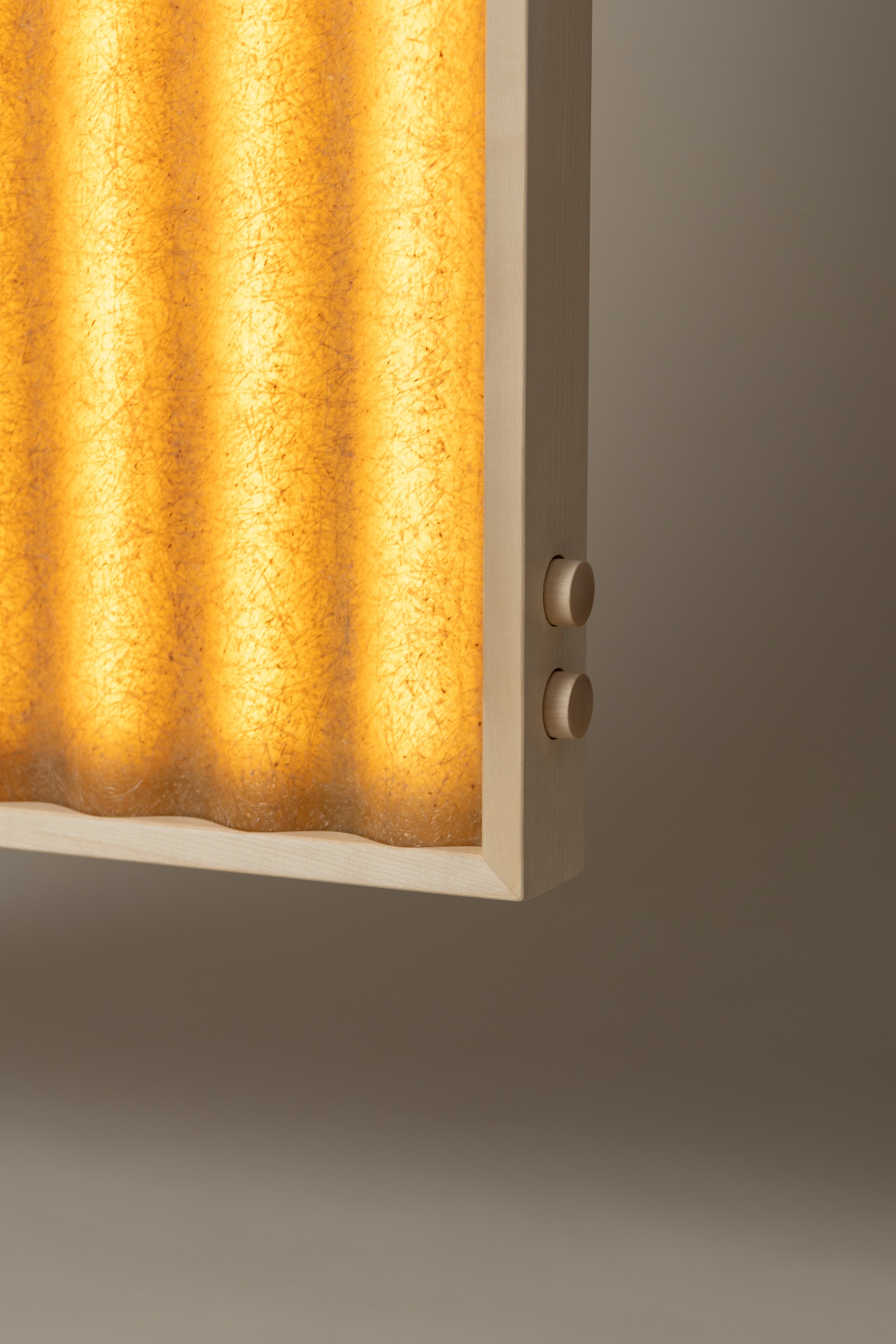 Königswinter Light Sculpture by Heilig Objects, amber fibreglass panels, reclaimed material, collectible design, Germany