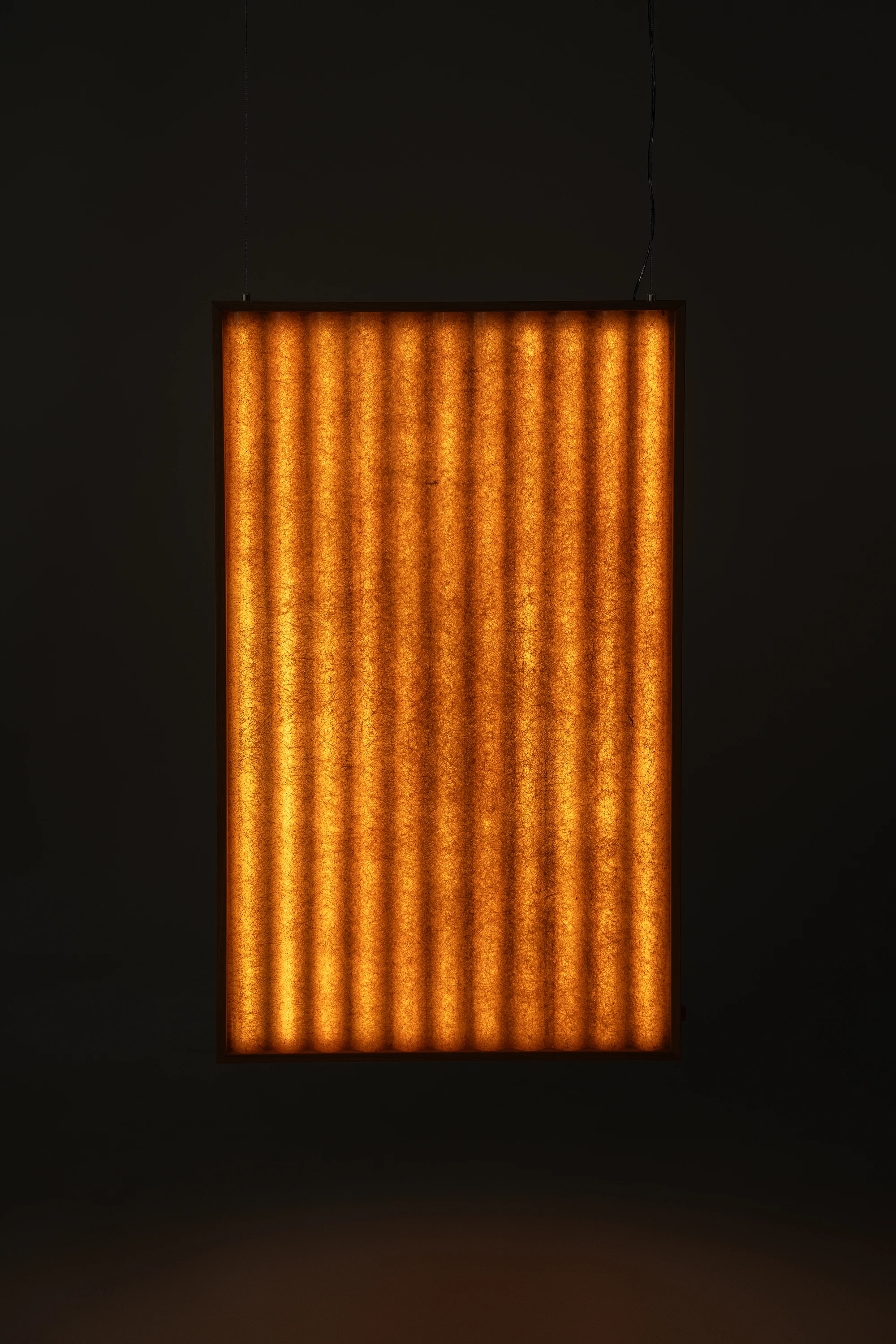 Königswinter Light Sculpture by Heilig Objects, amber fibreglass panels, reclaimed material, collectible design, Germany