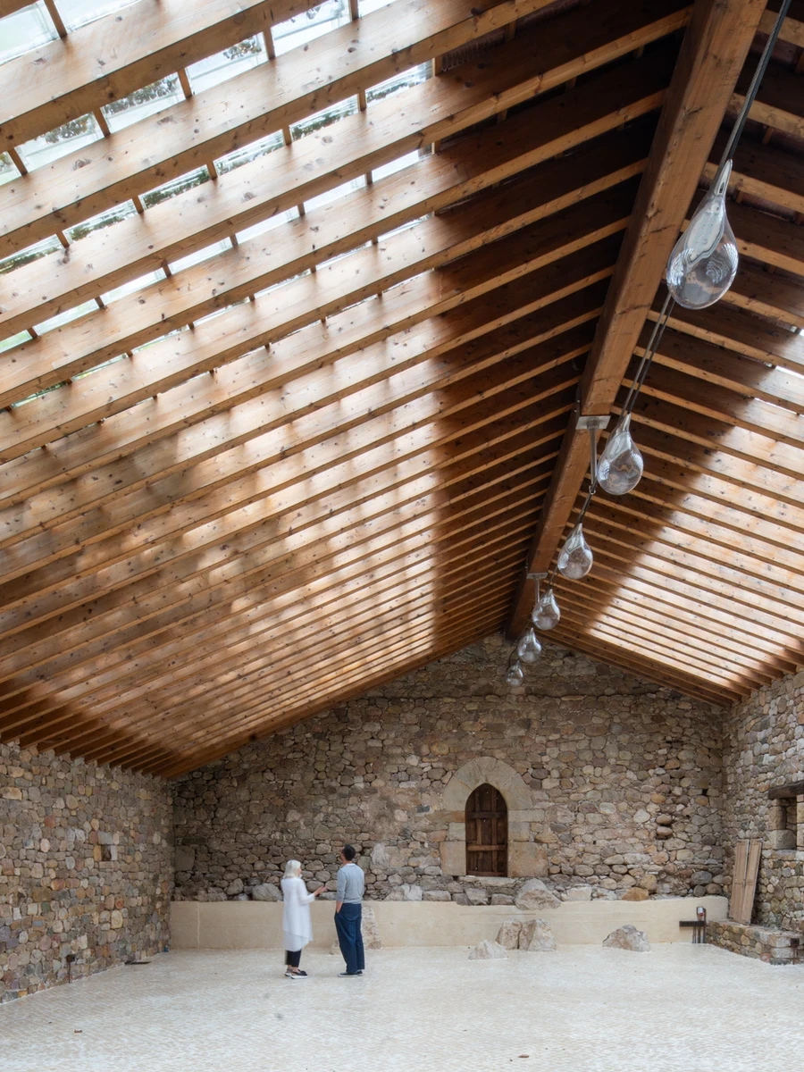 Tiled Sky Glass Tile Pavilion by Héctor Navarro, Golbardo Cantabria Spain, glass tiles, filtered light, architecture