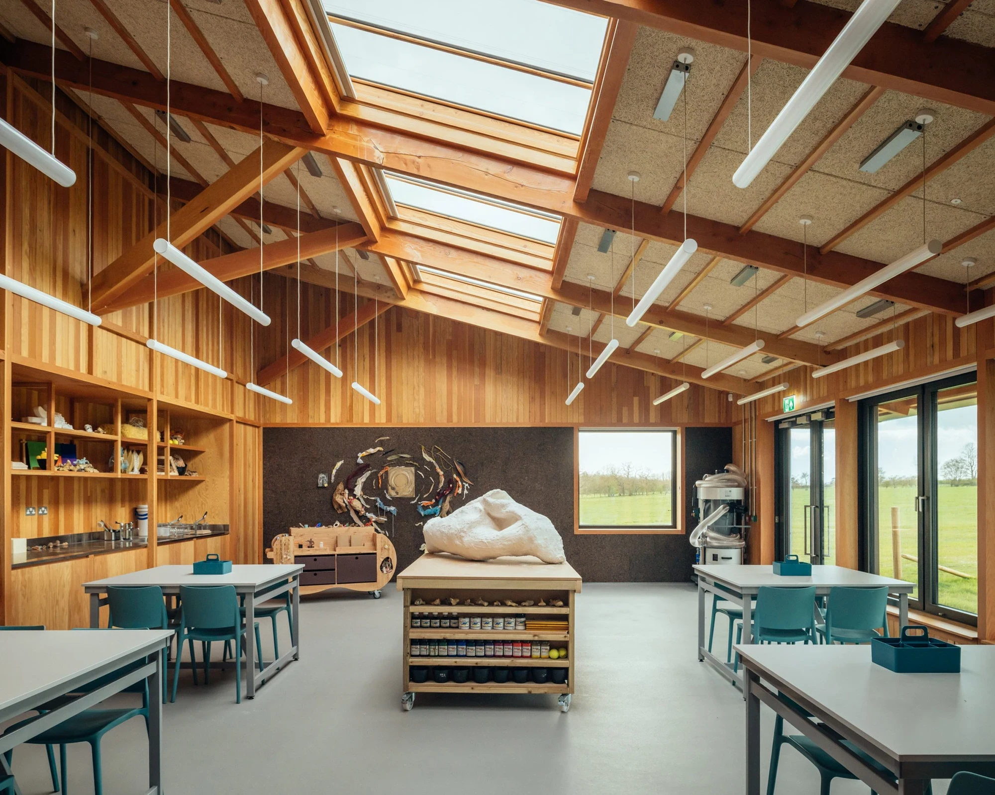 Sheep Field Barn by DSDHA at Henry Moore Studios and Gardens, Hertfordshire UK, barn conversion, gallery, Rob Hill