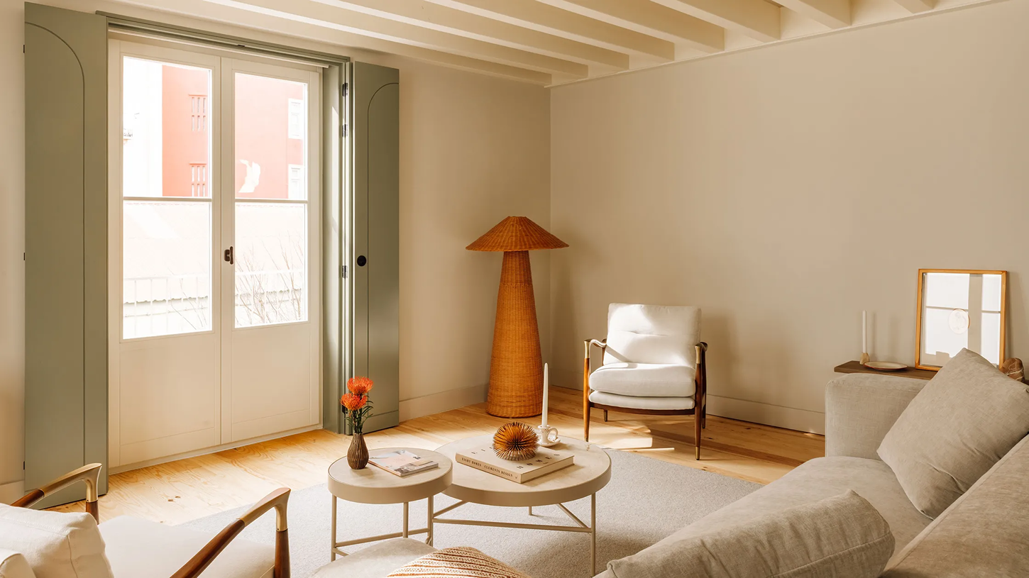 The Verse by João Luís Carrilho da Graça + Studio Astolfi — A serviced apartment living area designed for extended residential stays rather than transient hotel use.