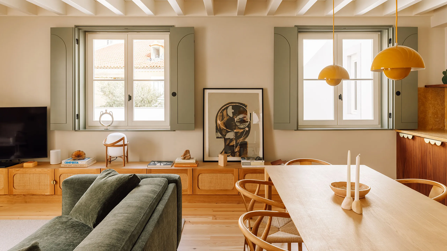 The Verse by João Luís Carrilho da Graça + Studio Astolfi — A serviced apartment interior demonstrating domestic spatial organization through open-plan living.