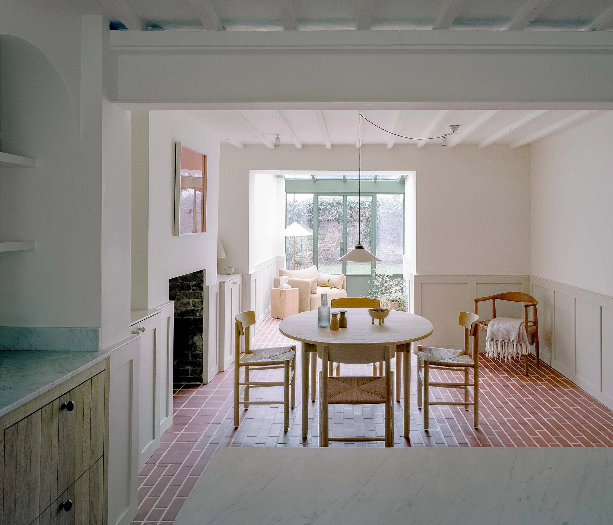 Barnsbury House by Architecture for London — A refurbished Georgian townhouse dining space reveals the archaeological approach to listed-building intervention.
