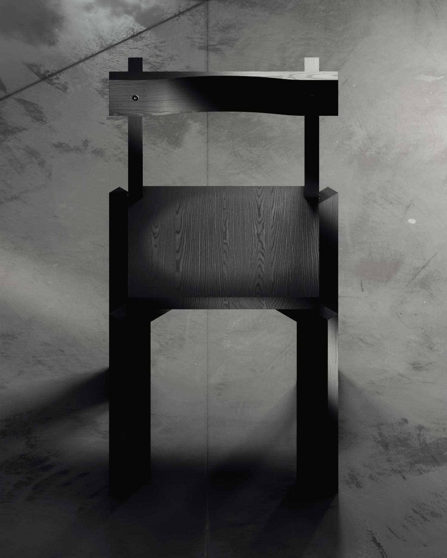 SHIFT CHAIR by SGMS Studio — SHIFT CHAIR presents a study in deliberate structural misalignment through dual compositions.