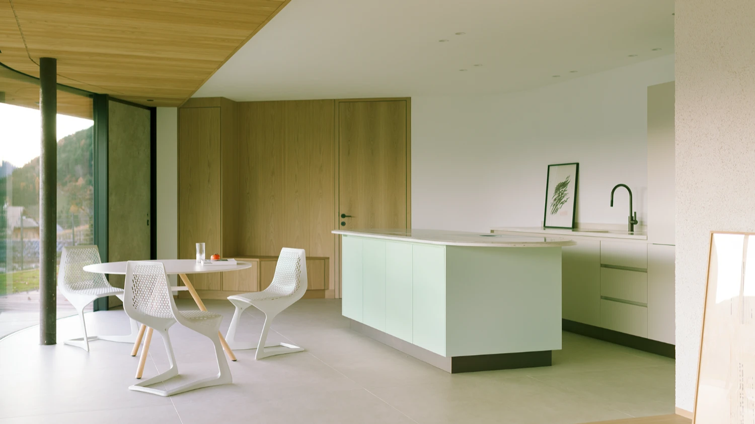 Casa Conte by Messner Architects — Interior view of Casa Conte reveals a restrained palette organized around function and material clarity.