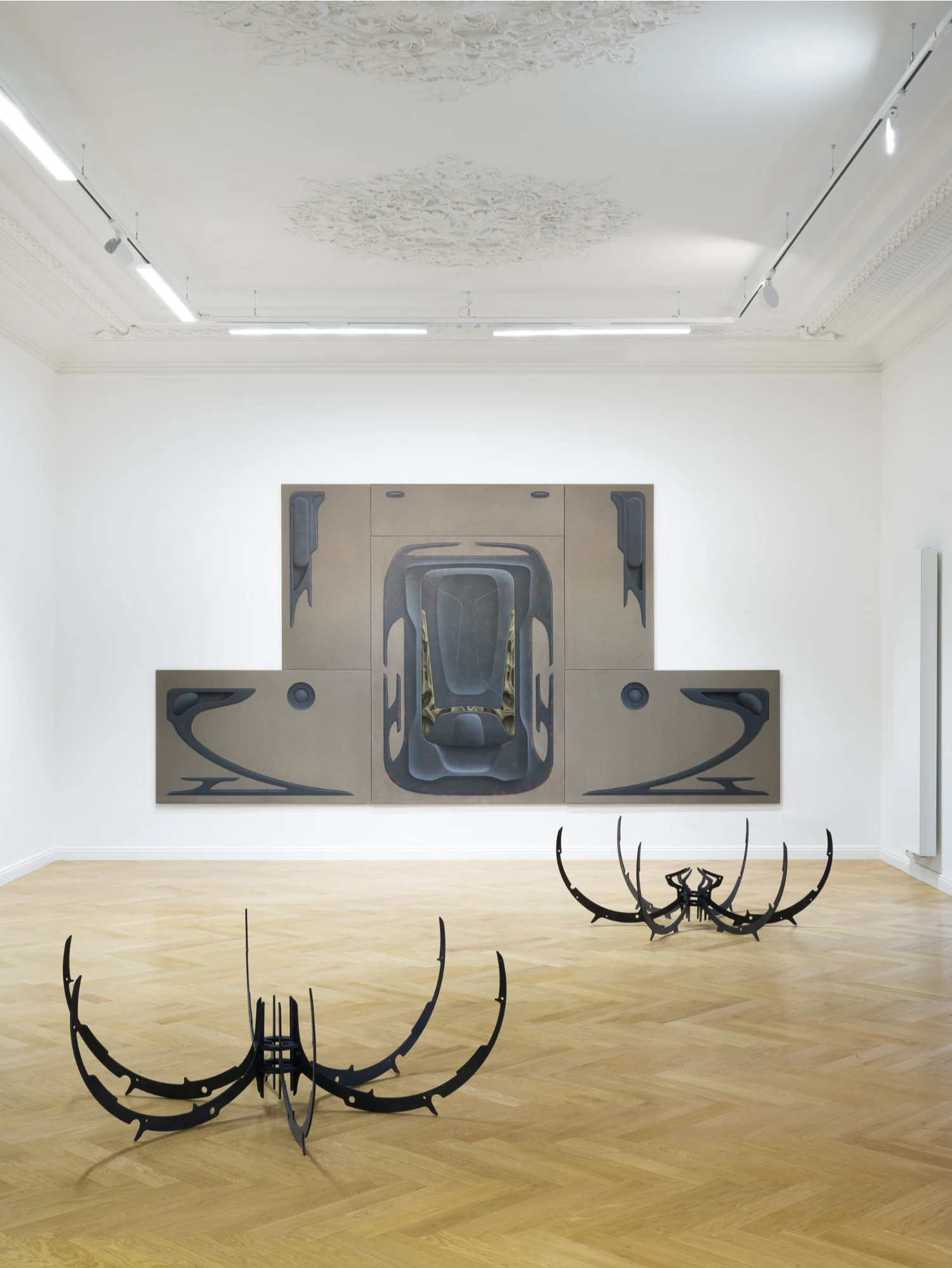 Bloom by Tomáš Absolon Milan Vagač at SPOT Gallery — A gallery interior housing two distinct sculptural languages in conversation.