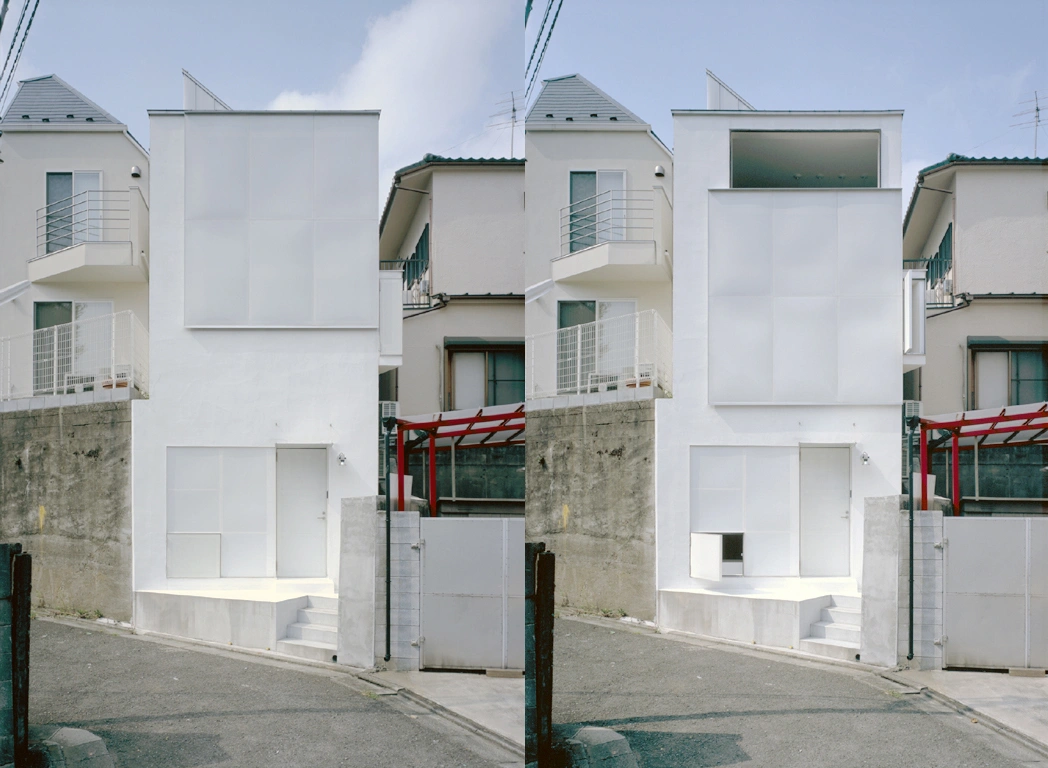 Long Tall House by Spacespace — Spacespace's Long Tall House occupies a compressed urban site in Meguro, Tokyo, its five-storey footprint squeezed between neighboring structures.