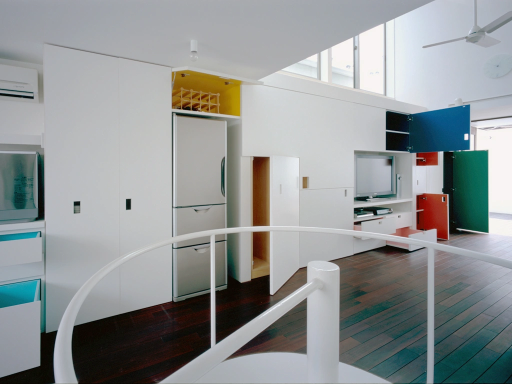 Long Tall House by Spacespace — Interior view of the Long Tall House showcasing the five-storey vertical organization.