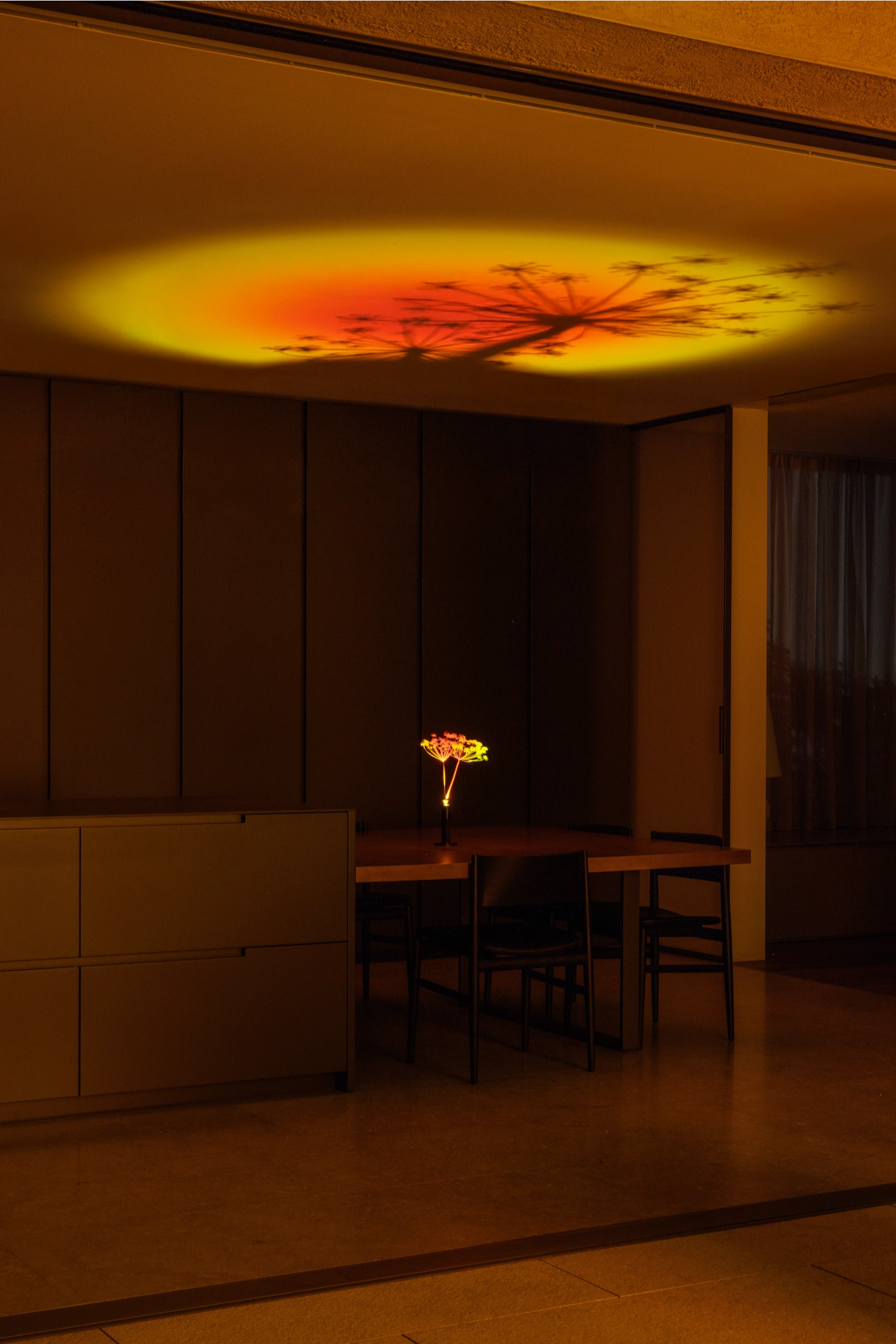 Halo Mag (Flame + Bloom) designed by Mandalaki — Mandalaki's Halo Mag (Flame + Bloom) installation in a Milan interior, featuring a ceiling-mounted sculptural light element.
