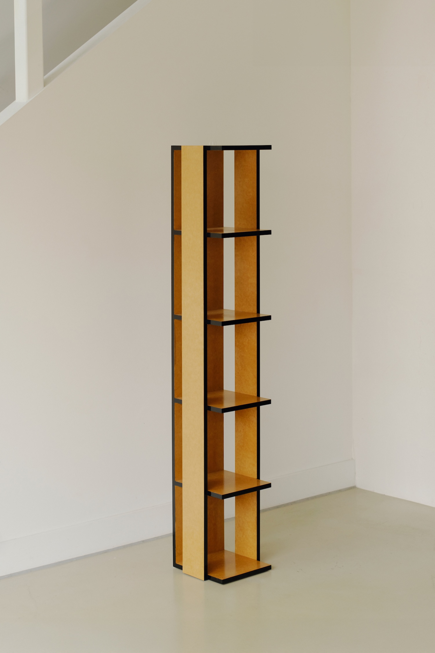 Undressed Collection by Georgina Davies — A tall shelving unit from Davies's Undressed Collection demonstrates the designer's commitment to exposing structural logic.