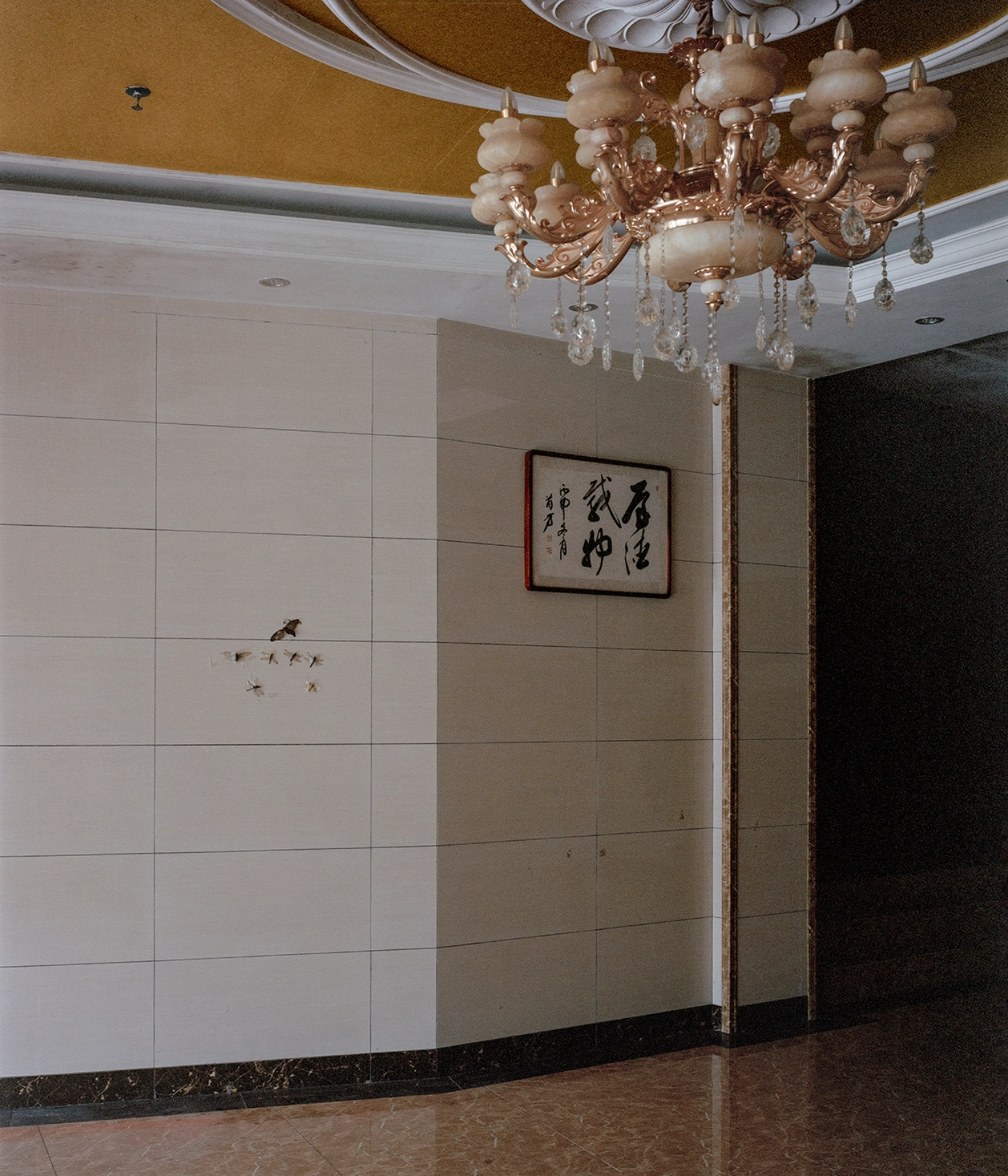 The Internal Crusade by Zexuan Zeng — A hotel corridor interior reveals the dissonance between aspirational modernism and material decay.
