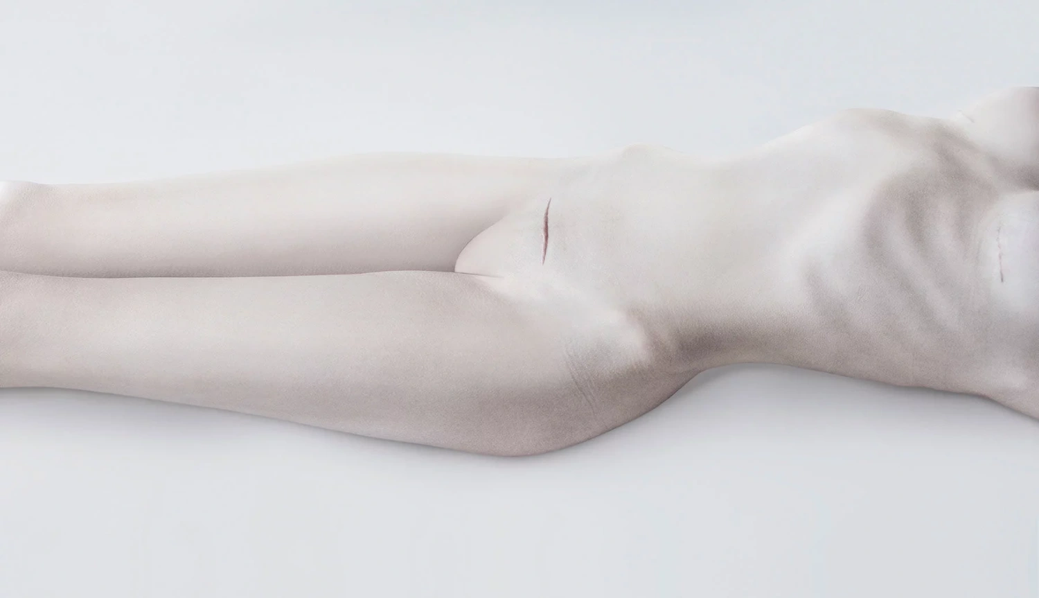 TRANSHUMANISM by Joanna Grochowska at Untitled Space Gallery — A sculptural form renders the human body in abstracted, elongated proportions.