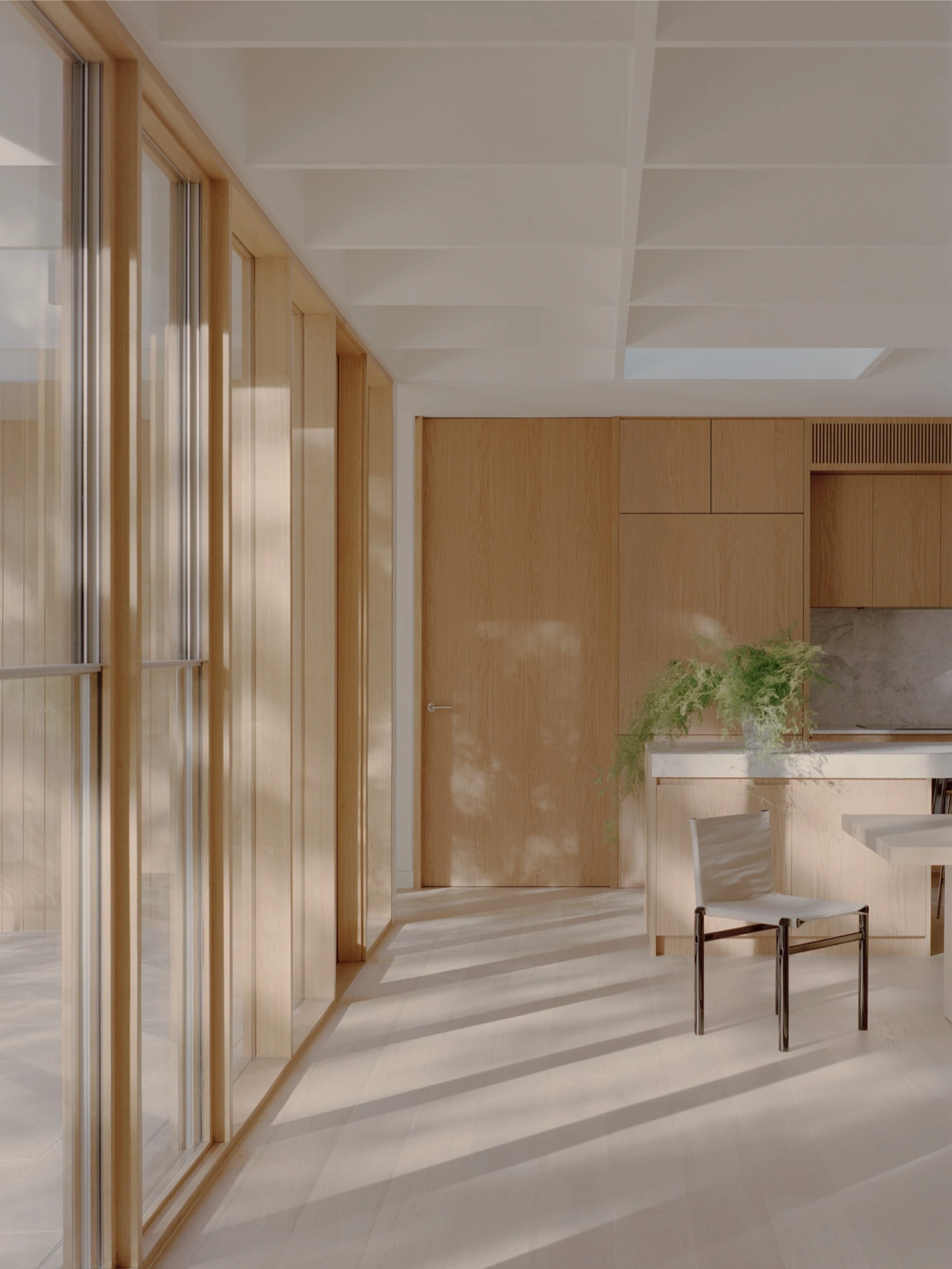 Mount Martha House by Victoria Merrett Architects — The interior volume demonstrates the project's commitment to material continuity and transparency.