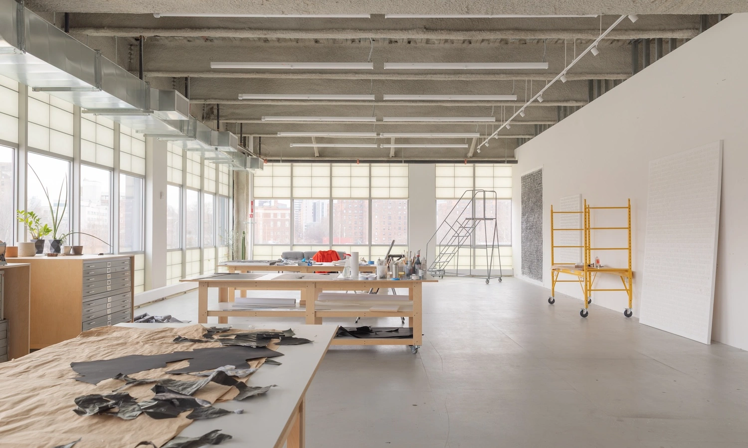 Glenn Ligon Artist’s Studio by Ravi Raj Architect — The studio's open floor plate demonstrates the spatial generosity required for large-scale artistic practice.