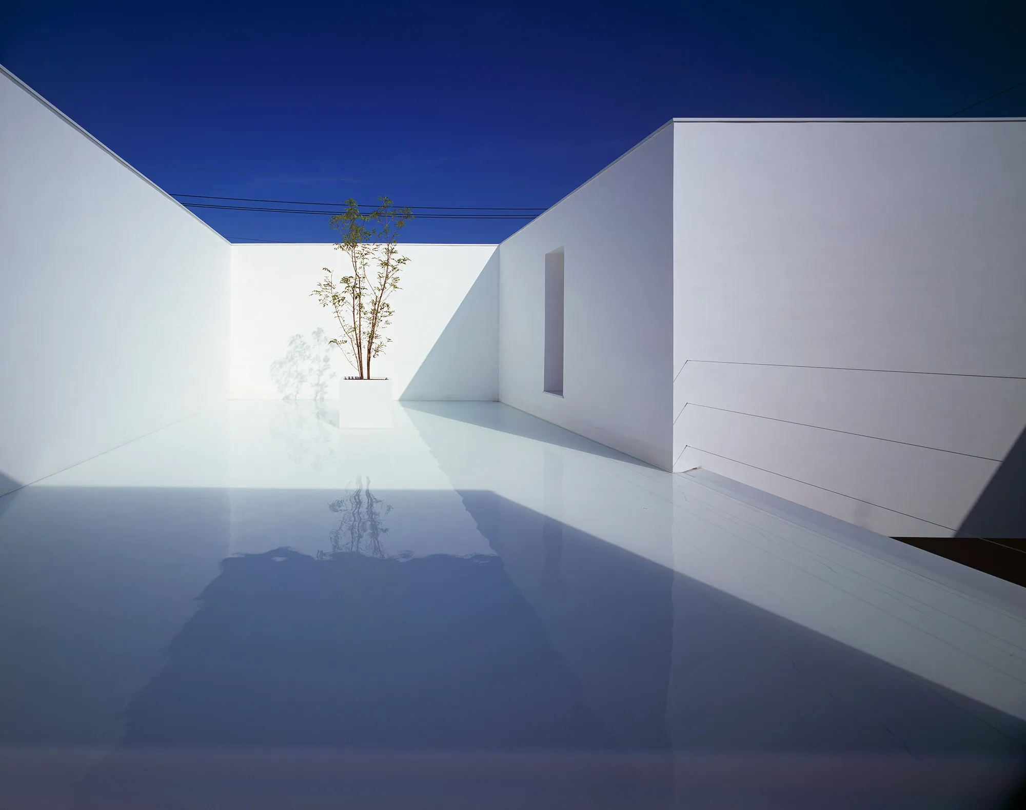 White Cave House by Takuro Yamamoto — The photograph captures the recessed void of White Cave House functioning as a threshold between exterior and interior.