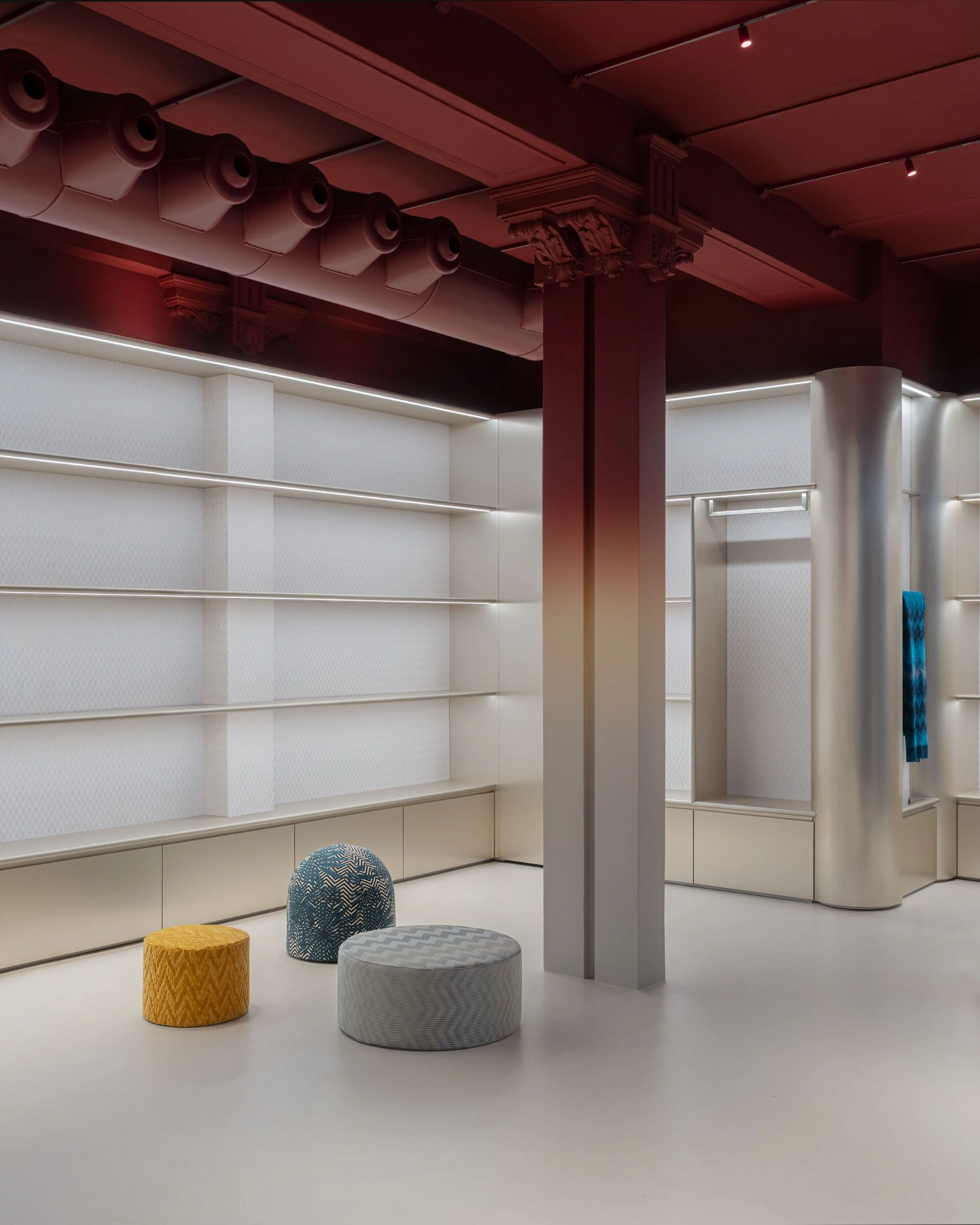Missoni Home Boutique (Showroom) by Lit Studio — The showroom's central zone showcases the architectural dialogue between heritage and contemporary design.