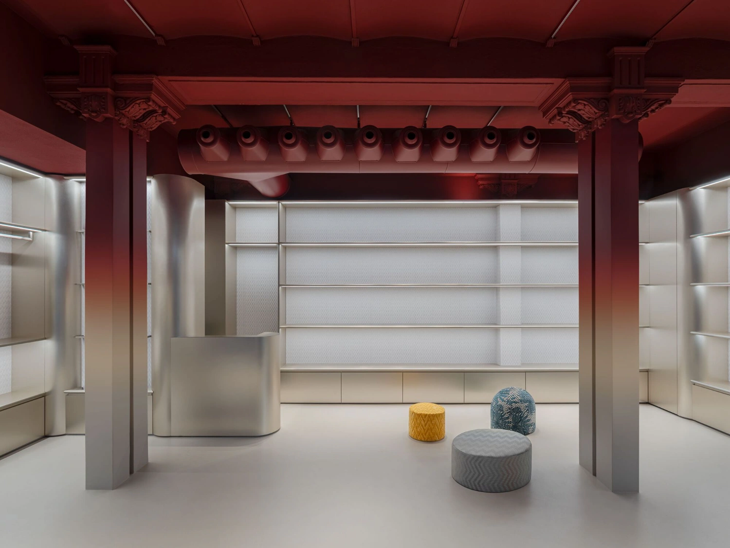 Missoni Home Boutique (Showroom) by Lit Studio — The showroom interior demonstrates a studied contrast between preserved architectural heritage and contemporary retail design.