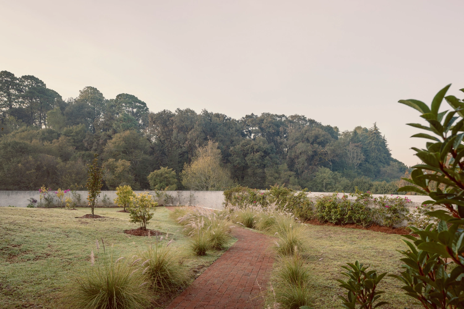 House Between Two Rivers by Taller 3000 — The landscape garden approach to House Between Two Rivers reveals the project's integration strategy through planted grounds and hardscape.
