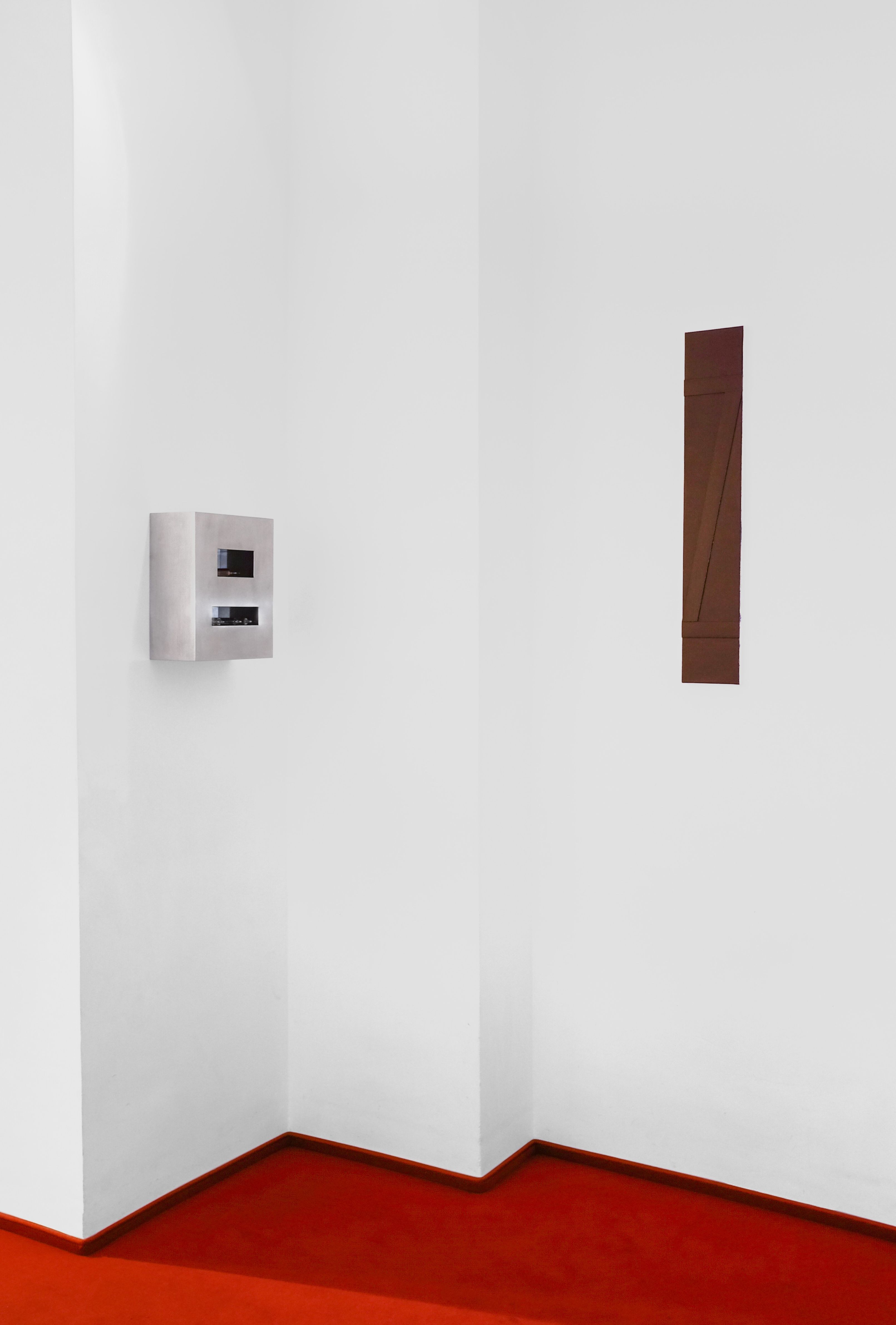 Productive Narcissism at 032c Gallery in Berlin — A minimalist gallery interior captured in stark orthogonal composition.