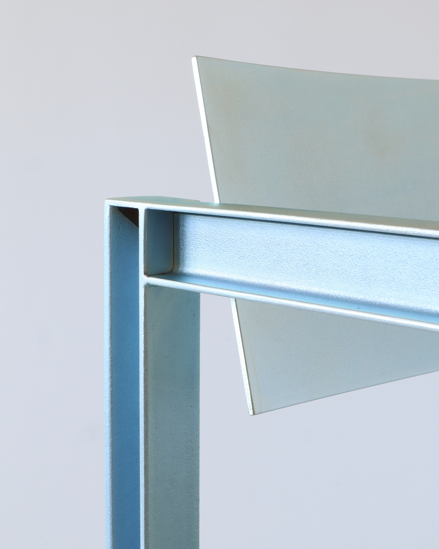 Full Metal by Matteo Bauer-Bornemann — A welded steel chair fragment reveals the geometric logic underlying Bauer-Bornemann's design system.
