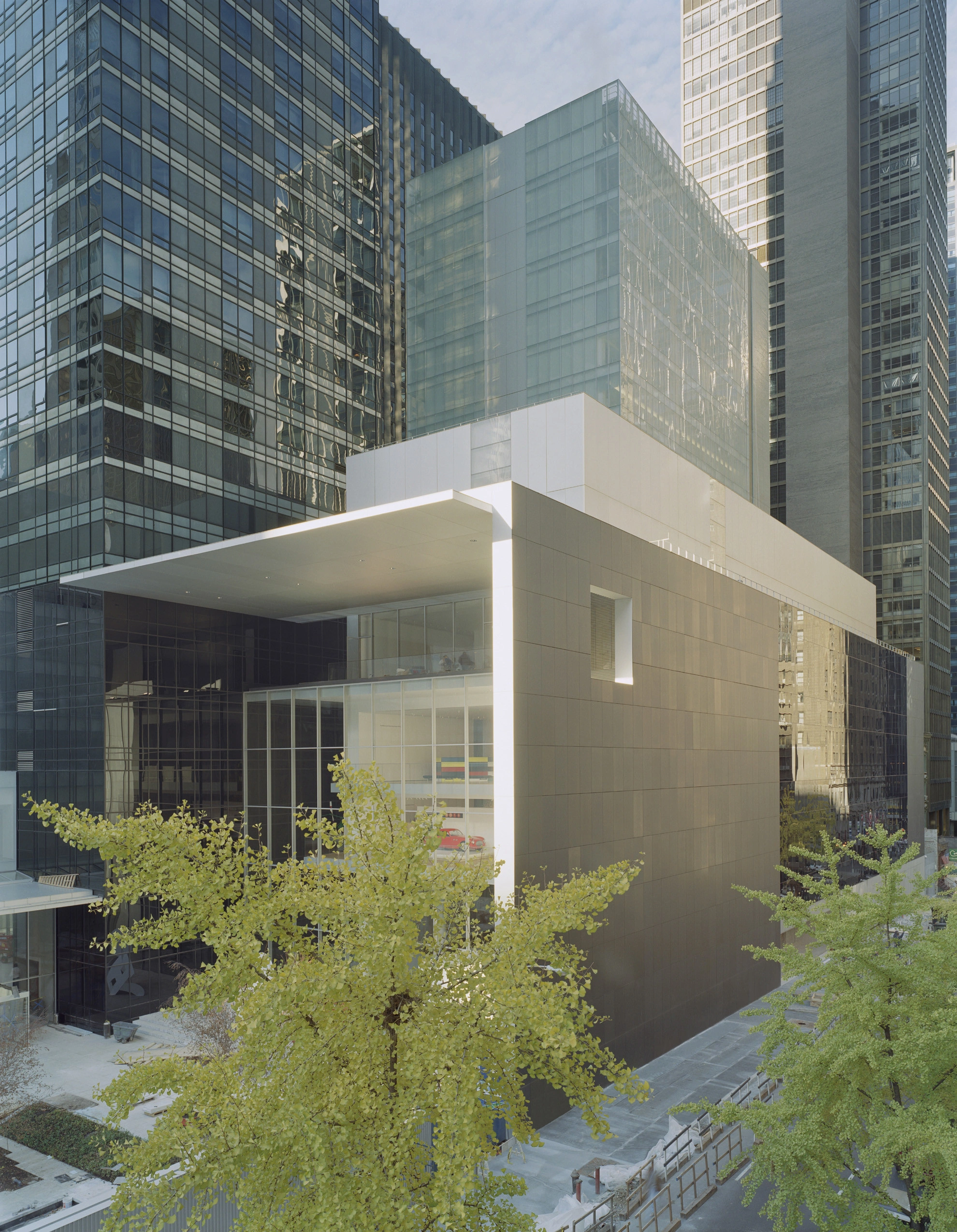 Museum of Modern Art in New York by Yoshio Taniguchi — Street-level view of the MoMA addition reveals Taniguchi's material restraint and transparency.