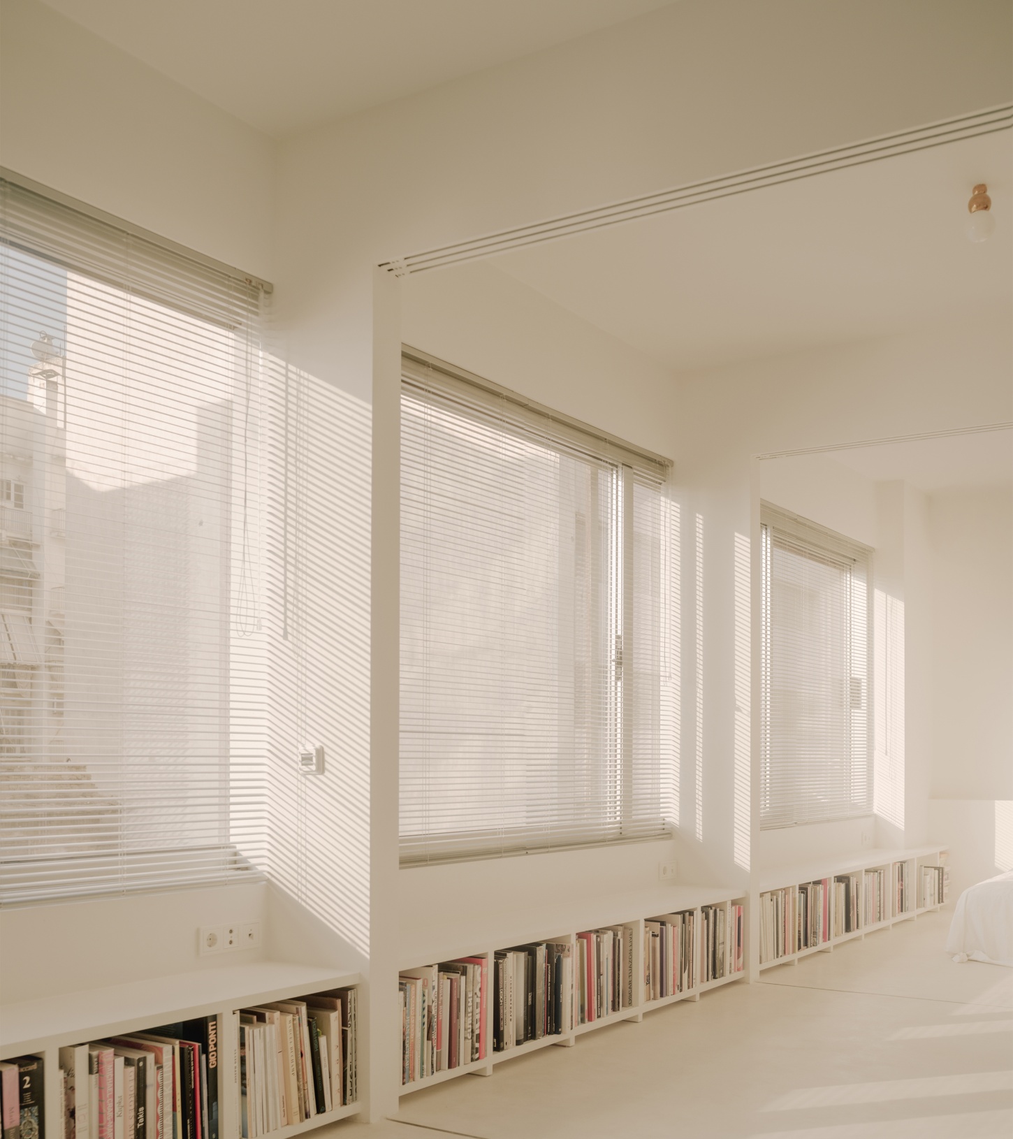 'Astral Weeks' by Oblique — The bedroom module reveals the spatial strategy of 'Astral Weeks': a load-bearing column divides the narrow room, creating distinct zones beneath three...
