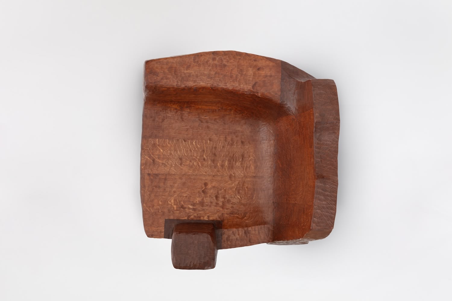 Cairn Chair by Faye Toogood — Overhead view of the Cairn Chair revealing the hand-carved English oak structure in its entirety.
