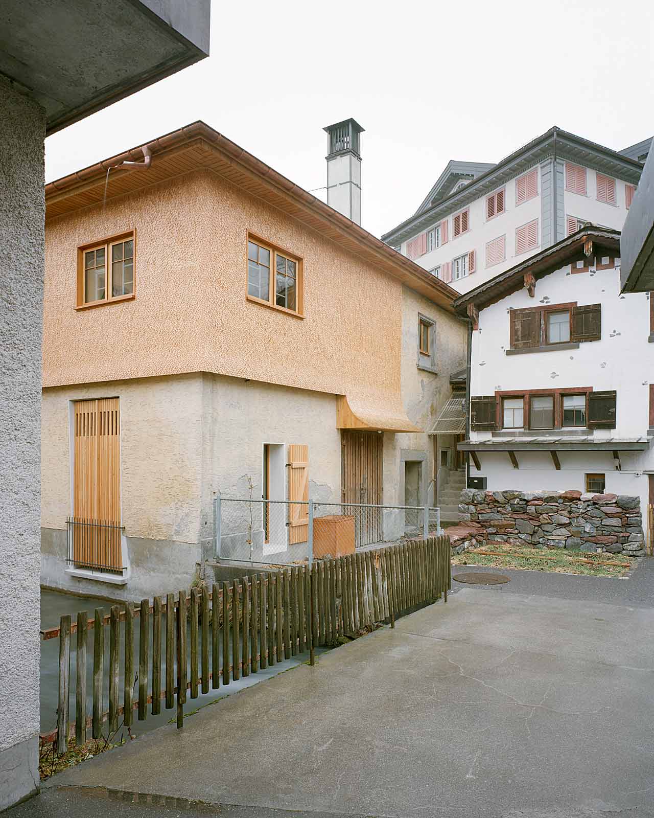 Mühle Ennenda by Atelier Lando Rossmaier — A modest intervention within a layered Alpine vernacular complex.