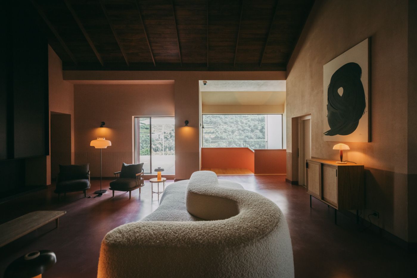 Torel Quinta da Vacaria in Douro Valley by Studio Astolfi and architect Luís Miguel Oliveira — A guest suite at Torel Quinta da Vacaria demonstrates spatial restraint through asymmetric composition.