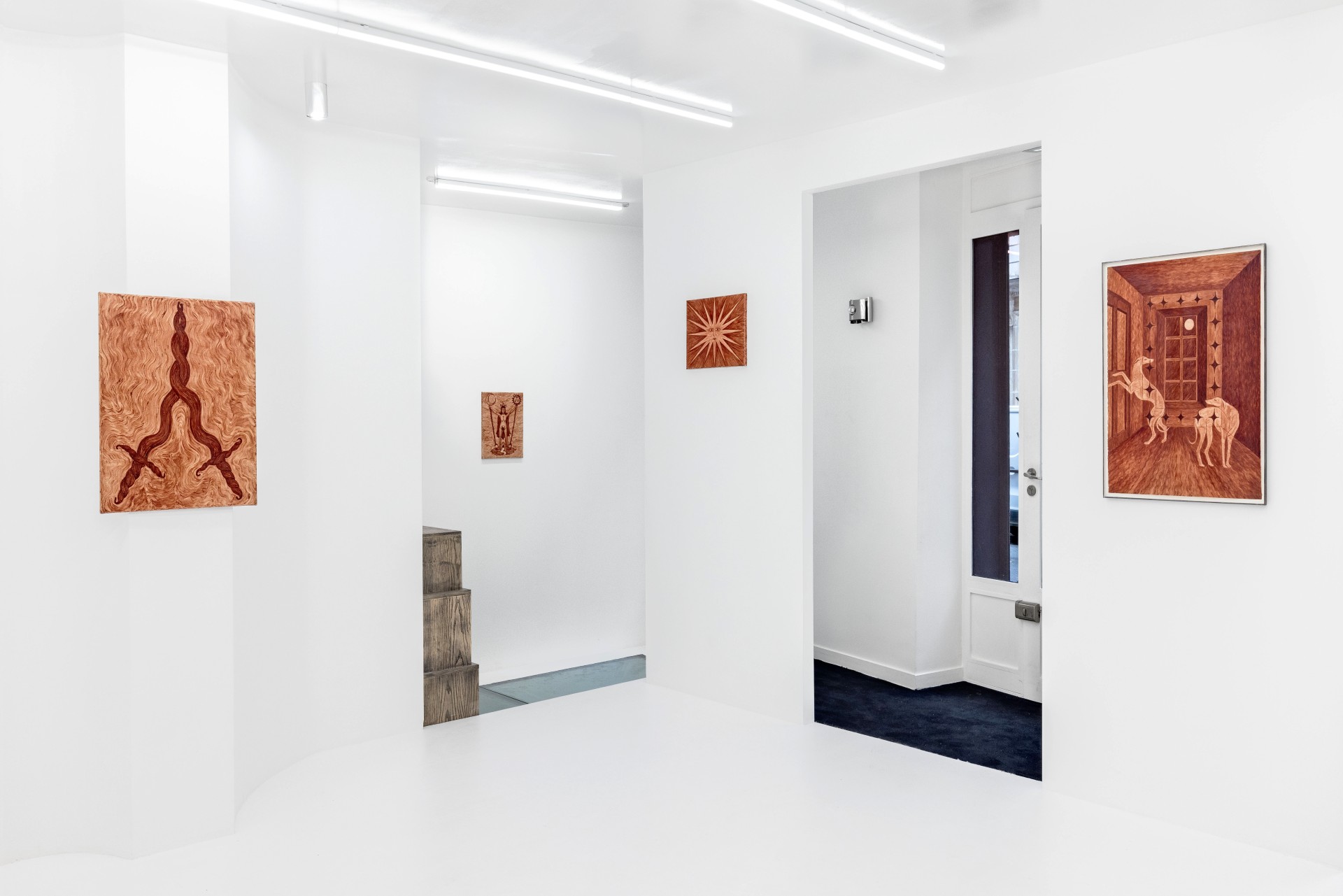 Solve & Coagula by Alison Flora at DS Galerie by Thomas Havet — Gallery interior displaying Alison Flora's Solve & Coagula exhibition at DS Galerie, Paris.