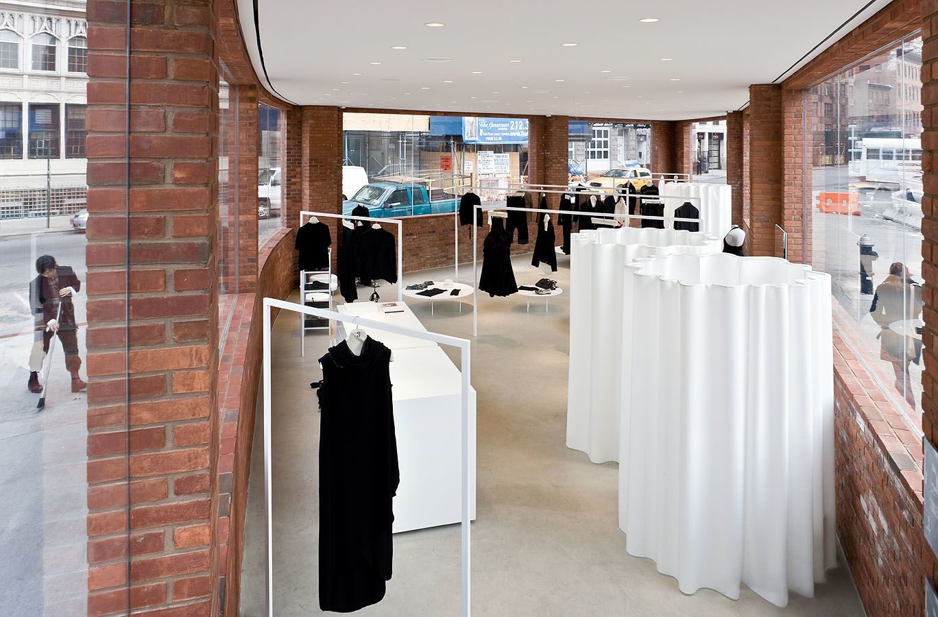 Yohji Yamamoto NYC Store by Junya Ishigami — Interior view of the Yohji Yamamoto boutique revealing the spatial strategy of Ishigami's design.
