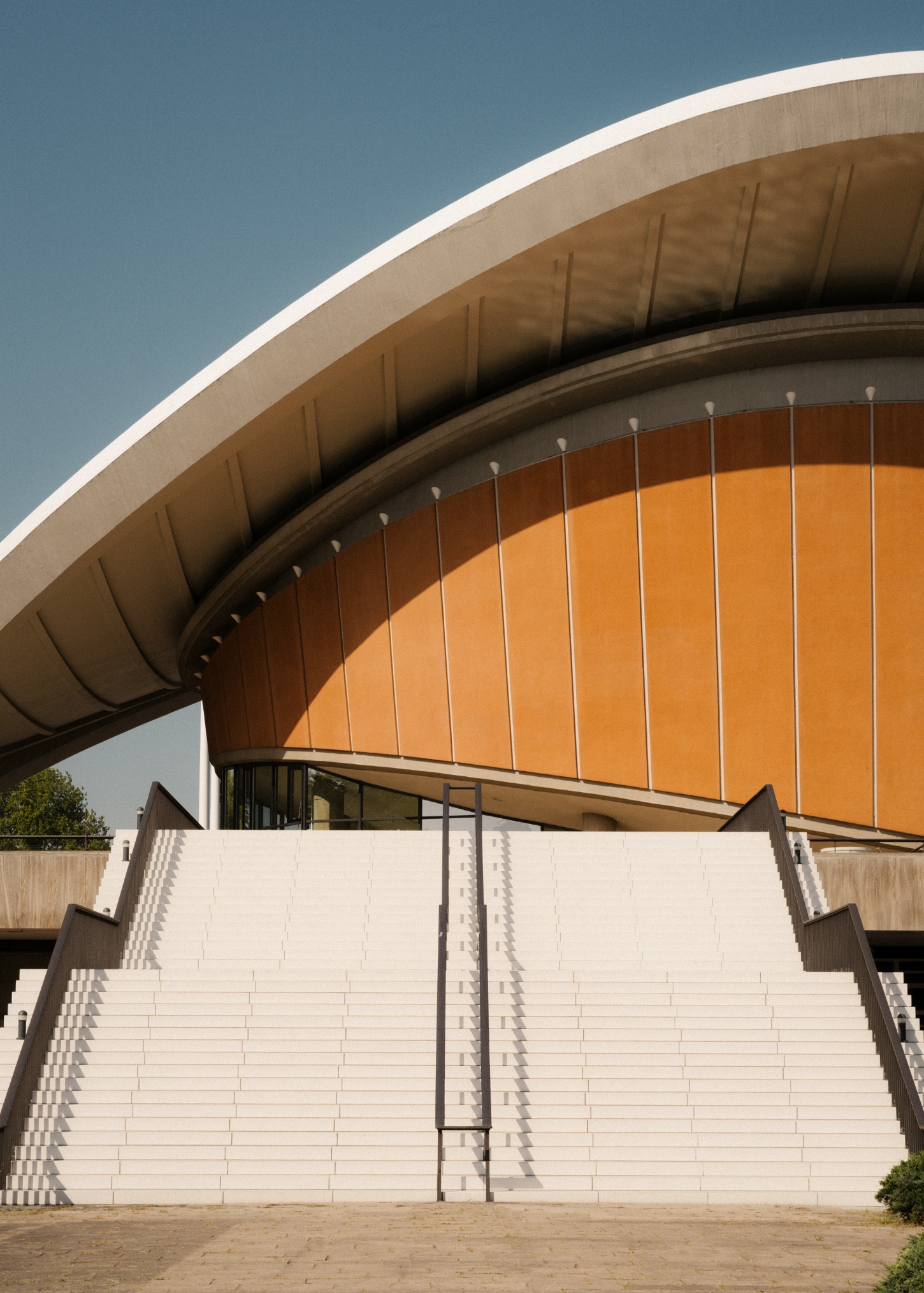 Berlin's Haus der Kulturen der Welt captured by Nate Cook by Hugh Stubbins — The Haus der Kulturen der Welt presents its most recognizable profile in this frontal view by Nate Cook.