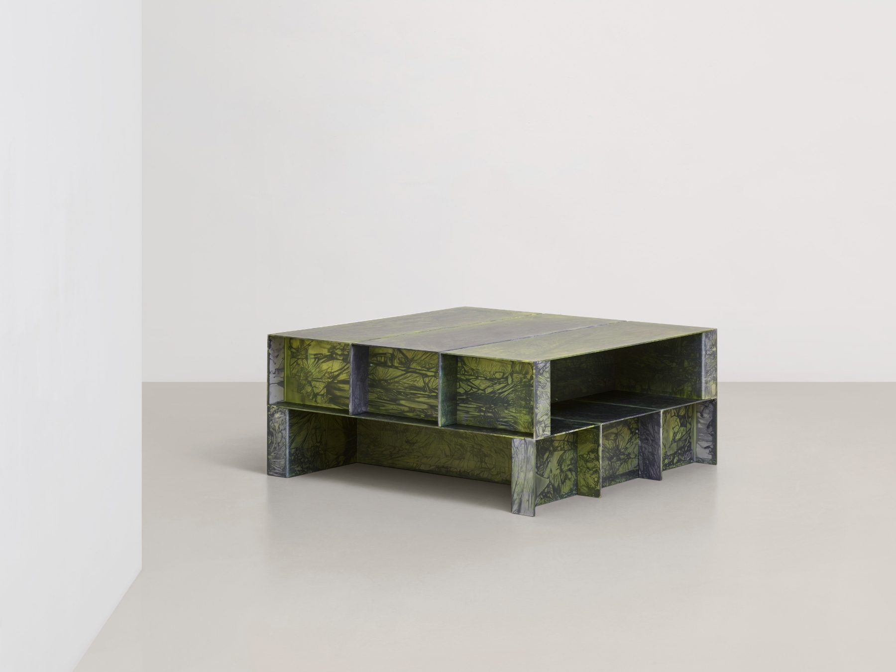 Anodized Collection by Paul Coenen — Coffee table from the Anodized Collection featuring Paul Coenen's hand-anodizing technique applied to aluminum.